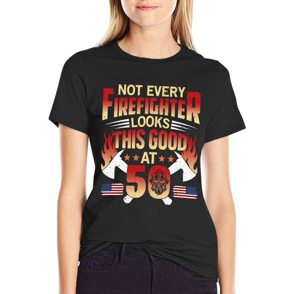 Funny Firefighter 50th Birthday Gift Vintage Gift  High-quality Stitching T-Shirt