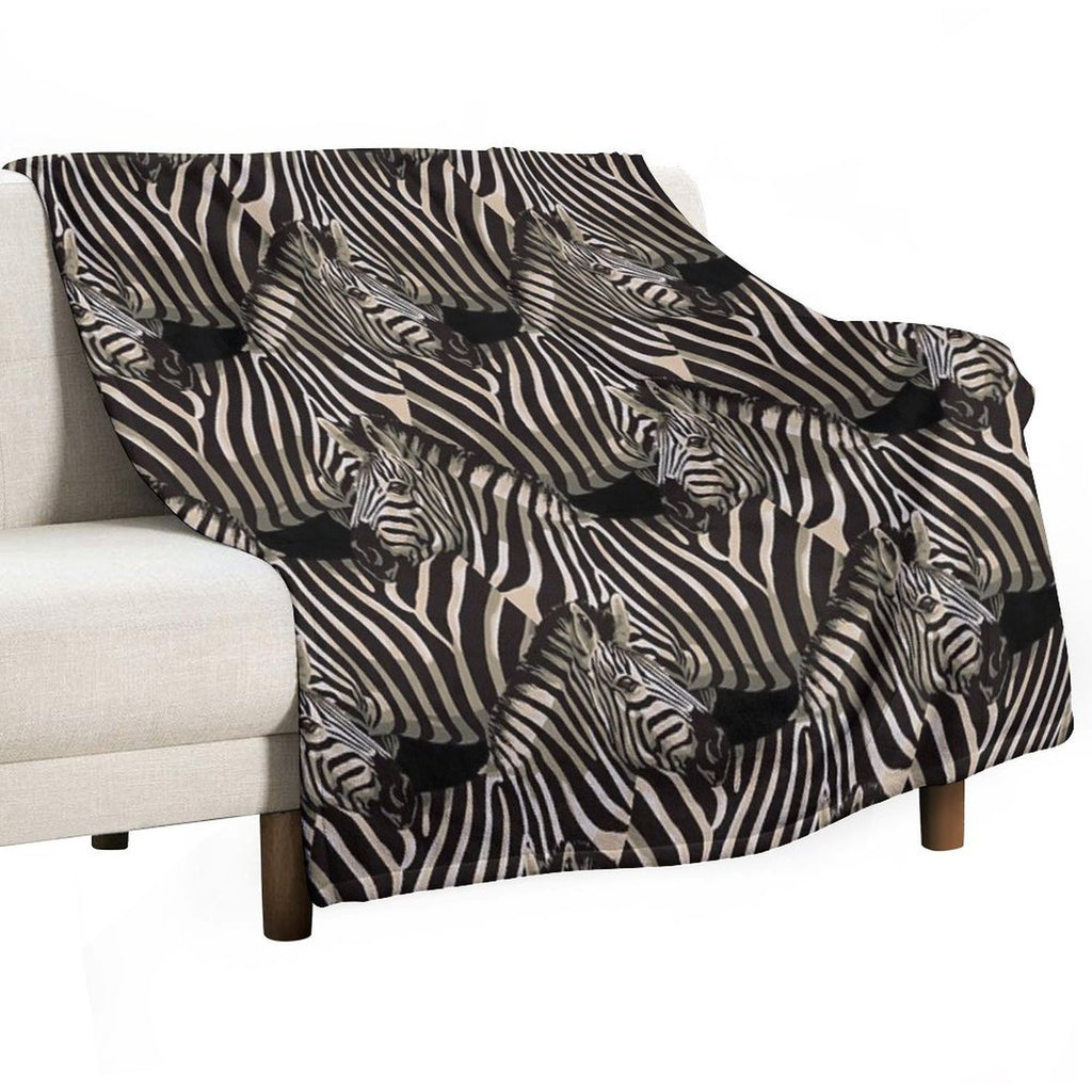 Realistic Rustic Zebra Pattern All-season Throw Blanket