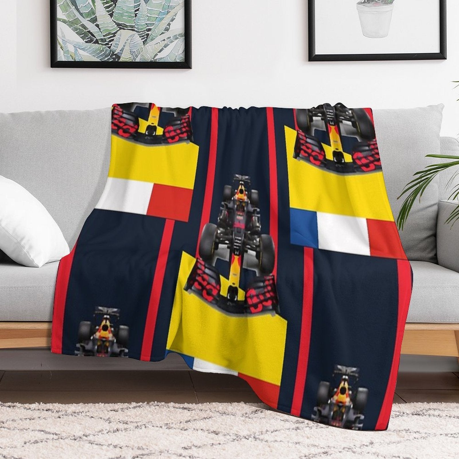 Team Max Verstappen Racing F1 Car  Formula One Machine-washable Throw Blanket