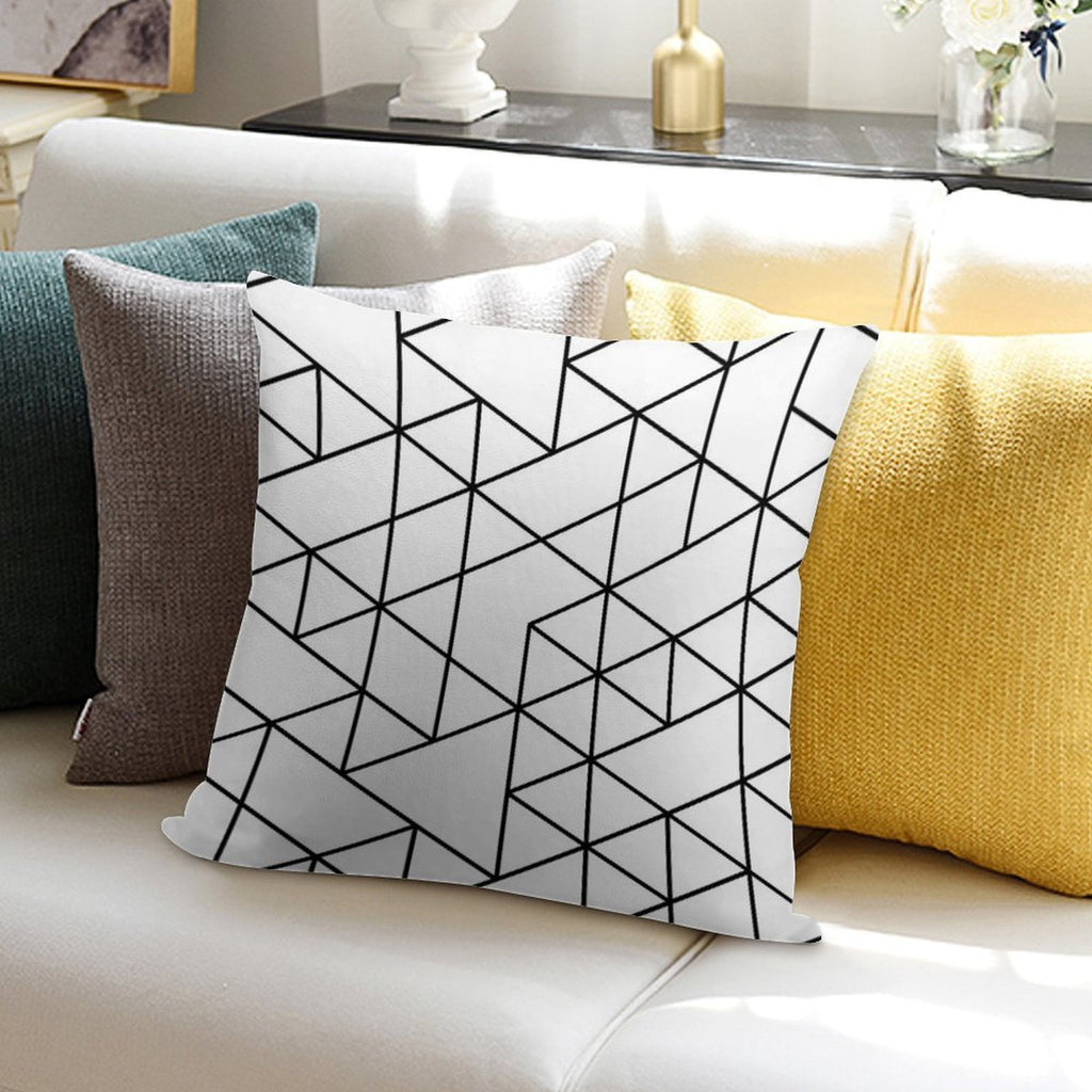Triangles, Black And White Soft Skin-Friendly Throw Pillow