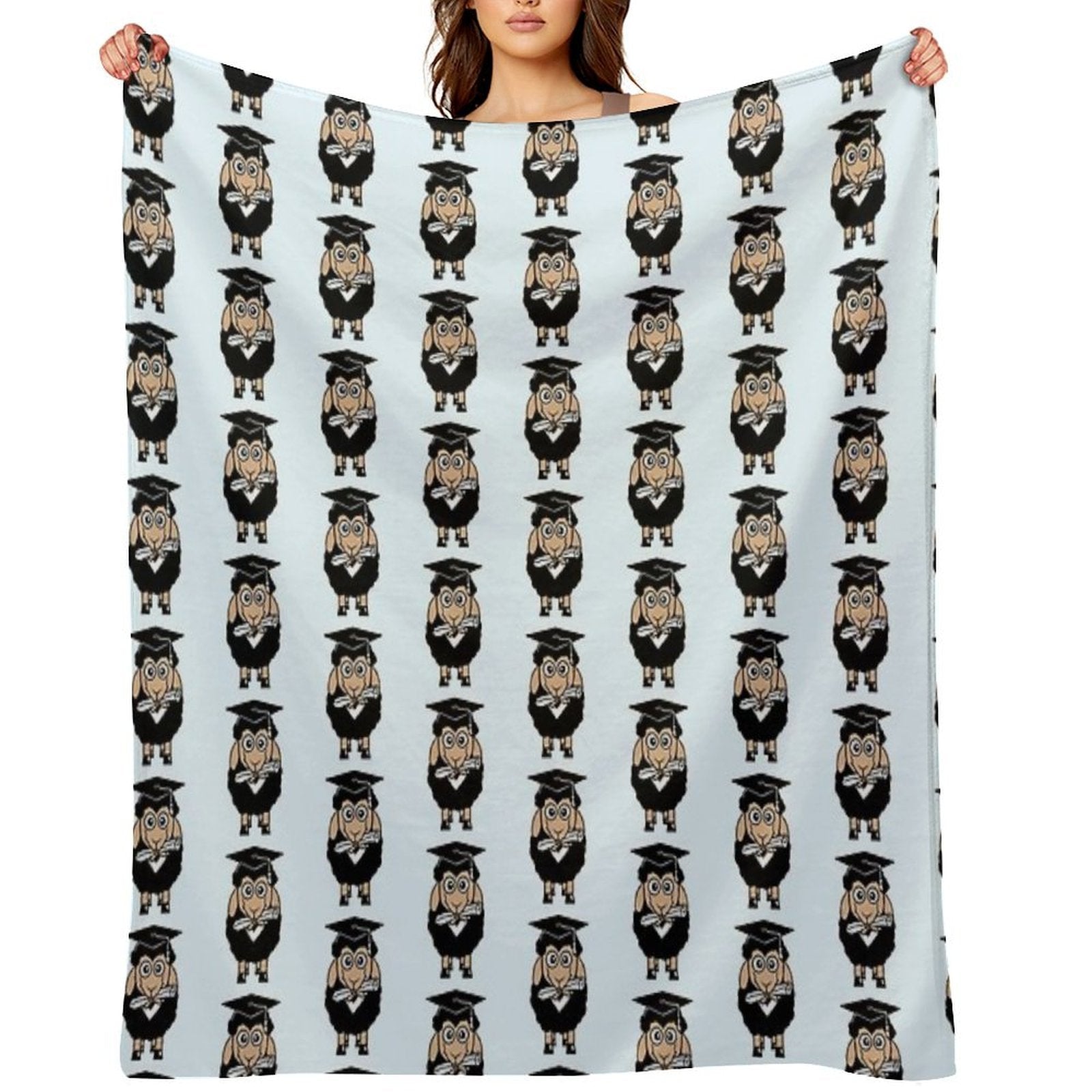 Sheep High School Certificate College Graduation Shrink-resistant Throw Blanket