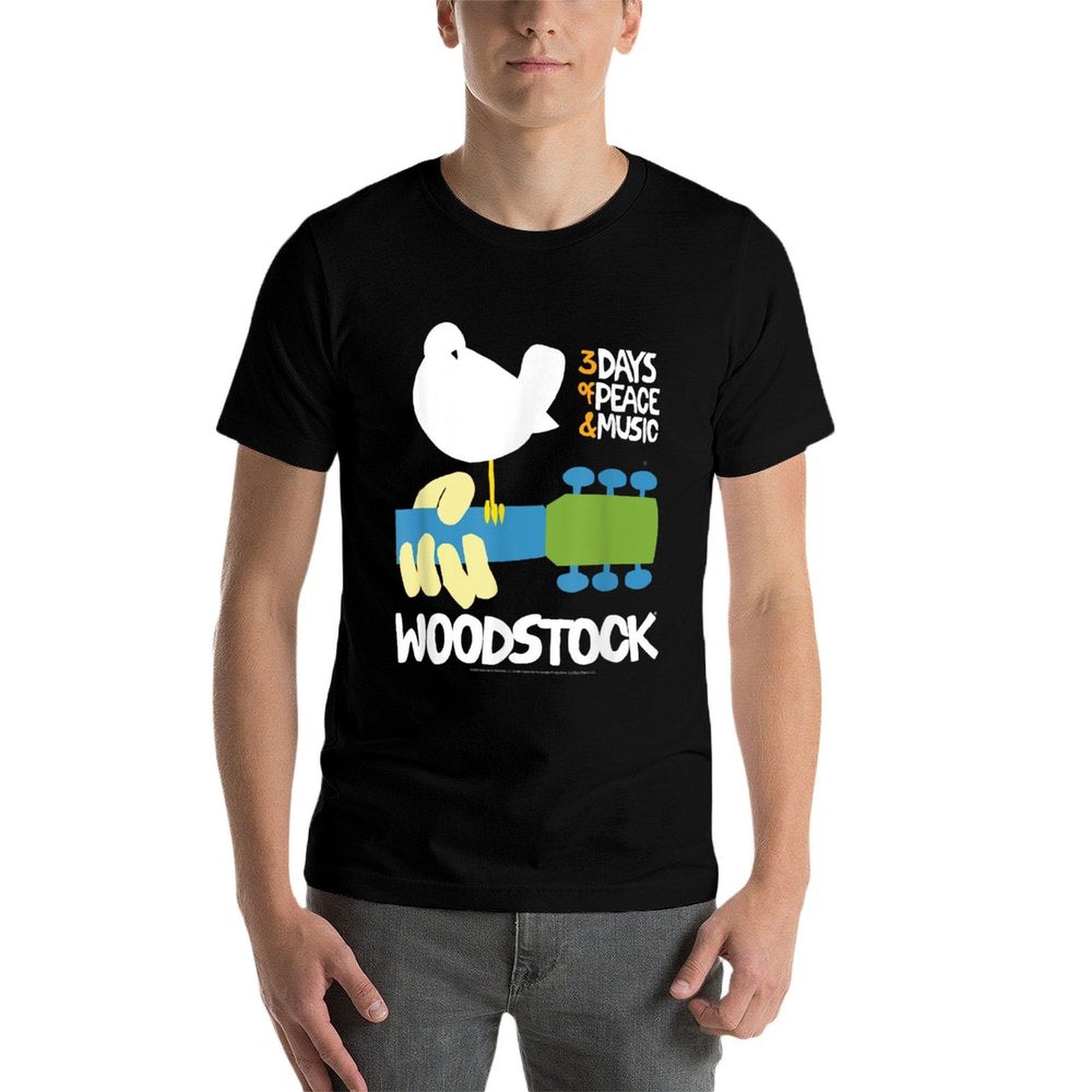 Woodstock - 3 Days Of Peace And Music Poster  High-quality Stitching T-Shirt