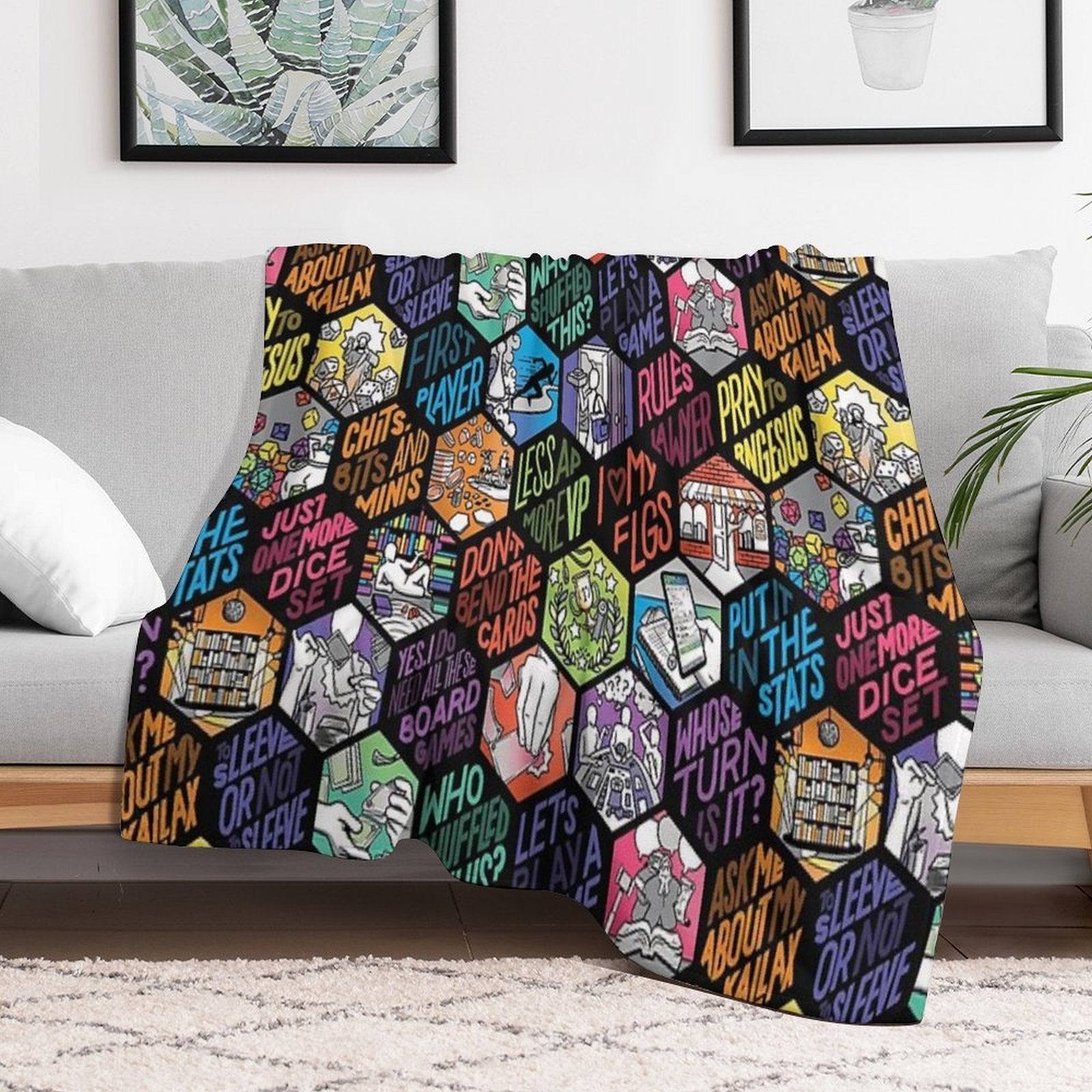 Board Gamer Isms Hex Wrinkle-free Throw Blanket