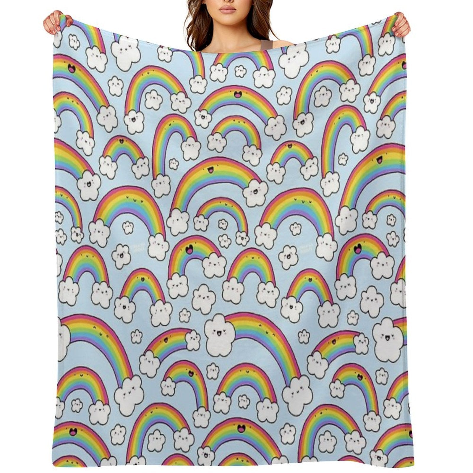 Rainbows Everywhere! Eco-conscious Throw Blanket
