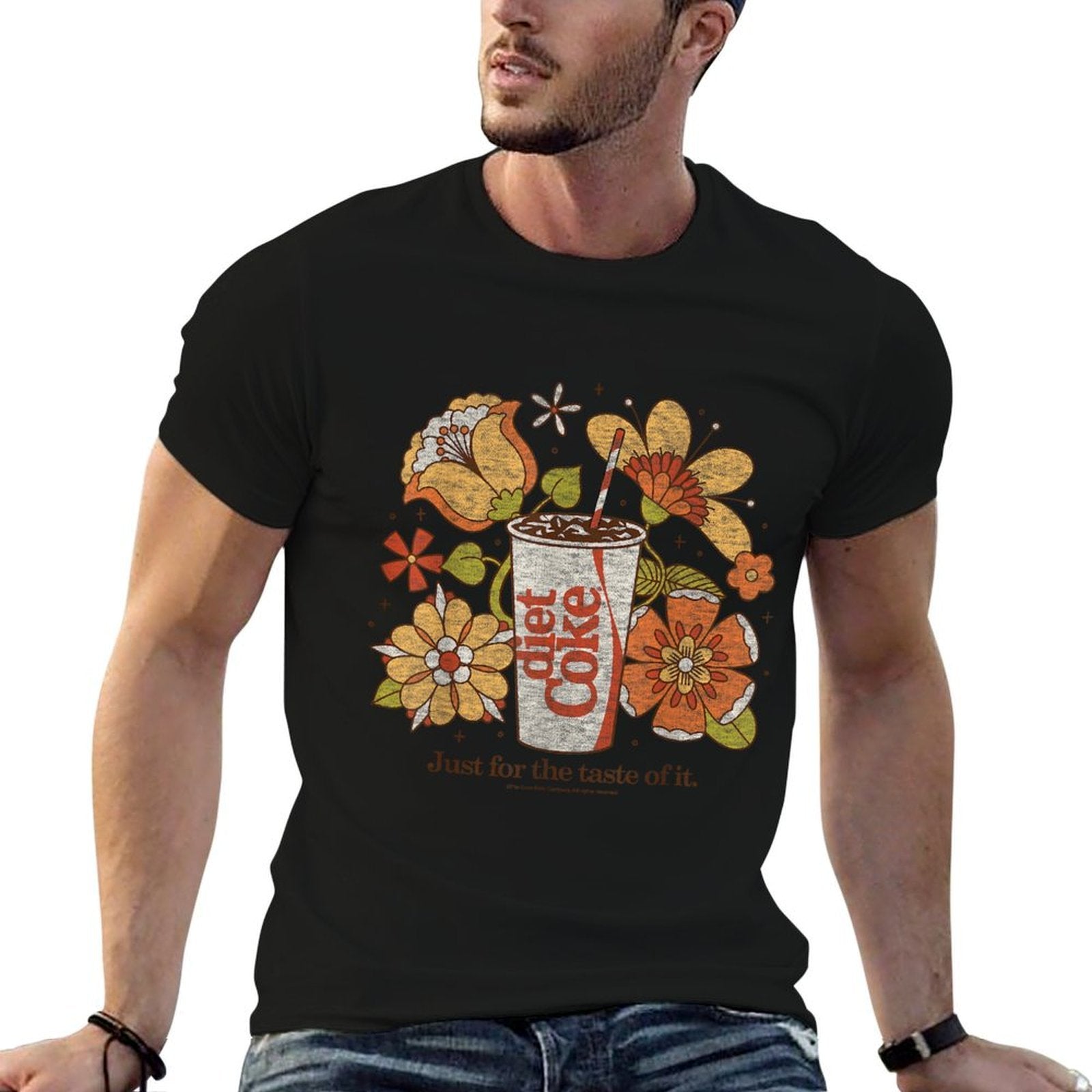 Coca-Cola - Diet Coke Just For The Taste Of It Retro Flowers  Affordable Price T-Shirt