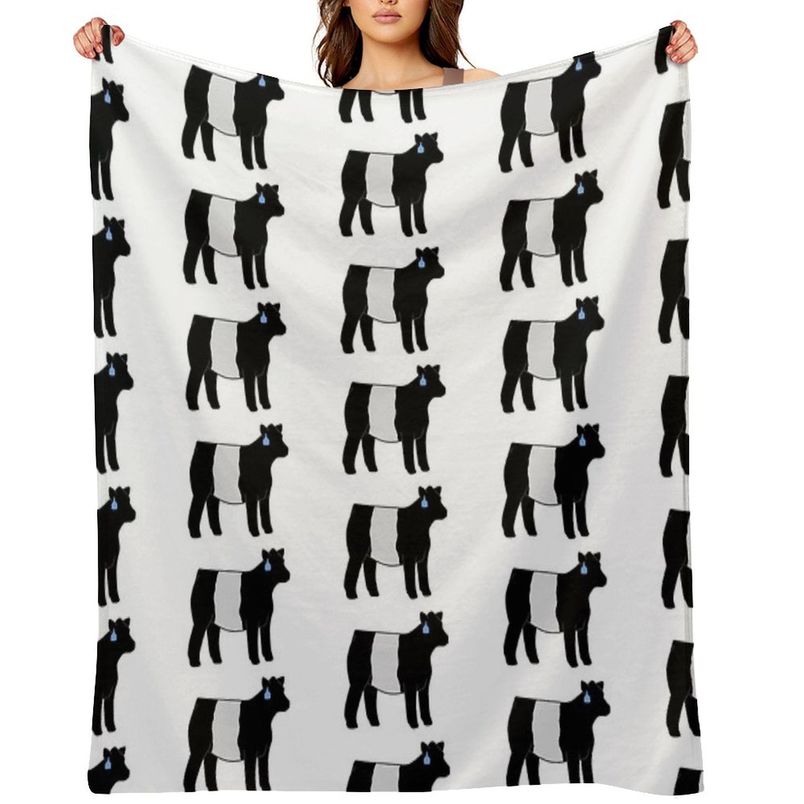 Belted Galloway Heifer Wrinkle-free Throw Blanket