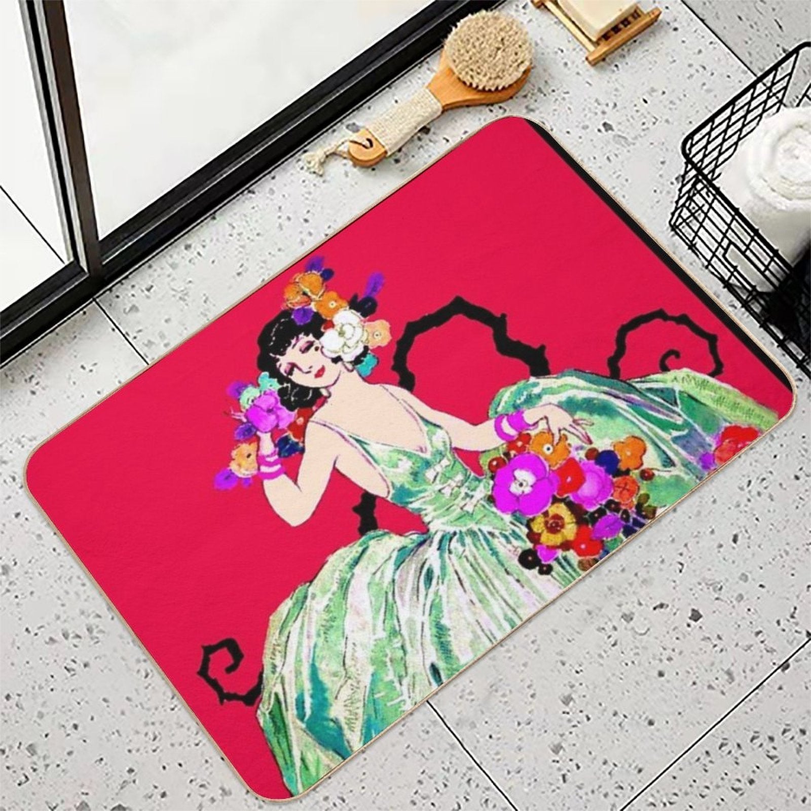 HARPERS BAZAAR  Vintage 1933 Magazine Advertising Print  Rapid-Drying Bath Mat