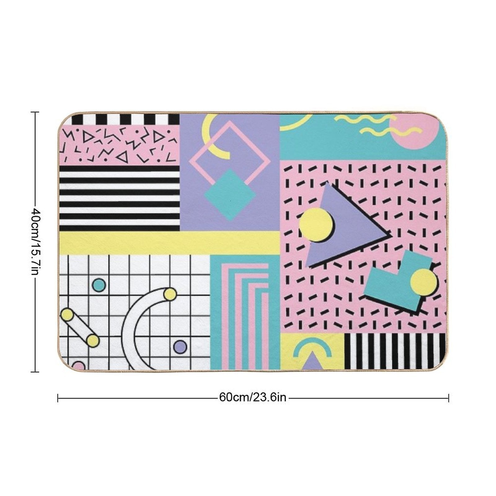 Memphis Pattern 25 - Retro 90s  80s  Stain-Proof Bath Mat