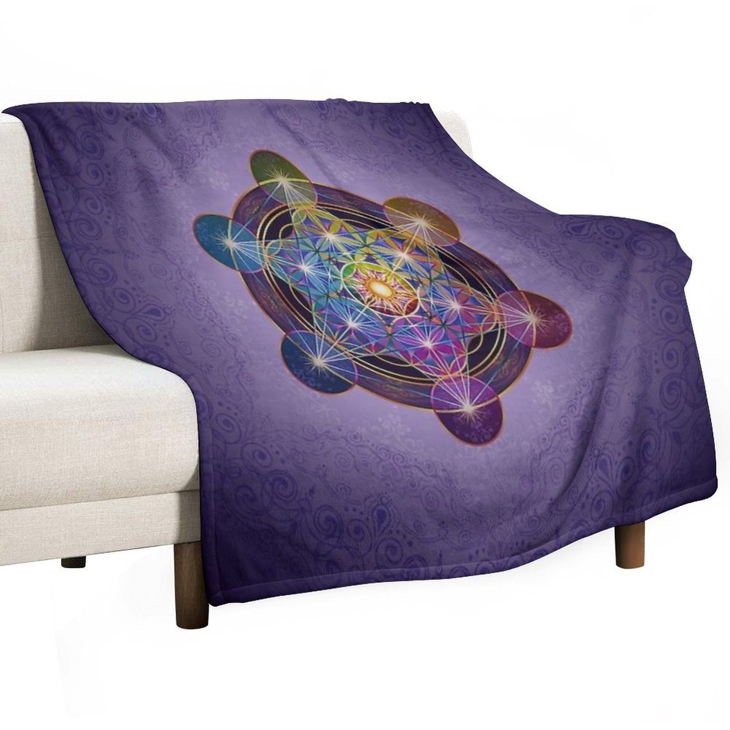 Metatron's Cube Merkabah Machine-washable Throw Blanket
