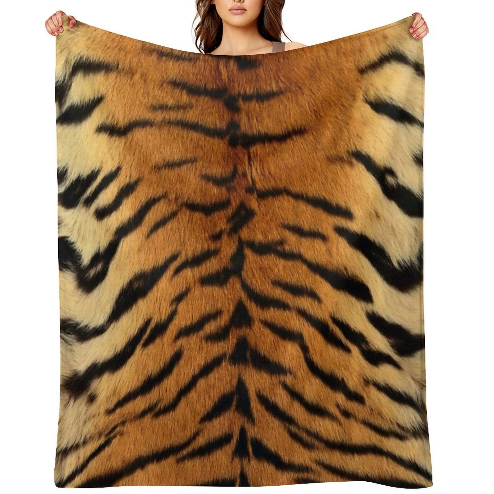 Tiger Fur Texture Durable Throw Blanket