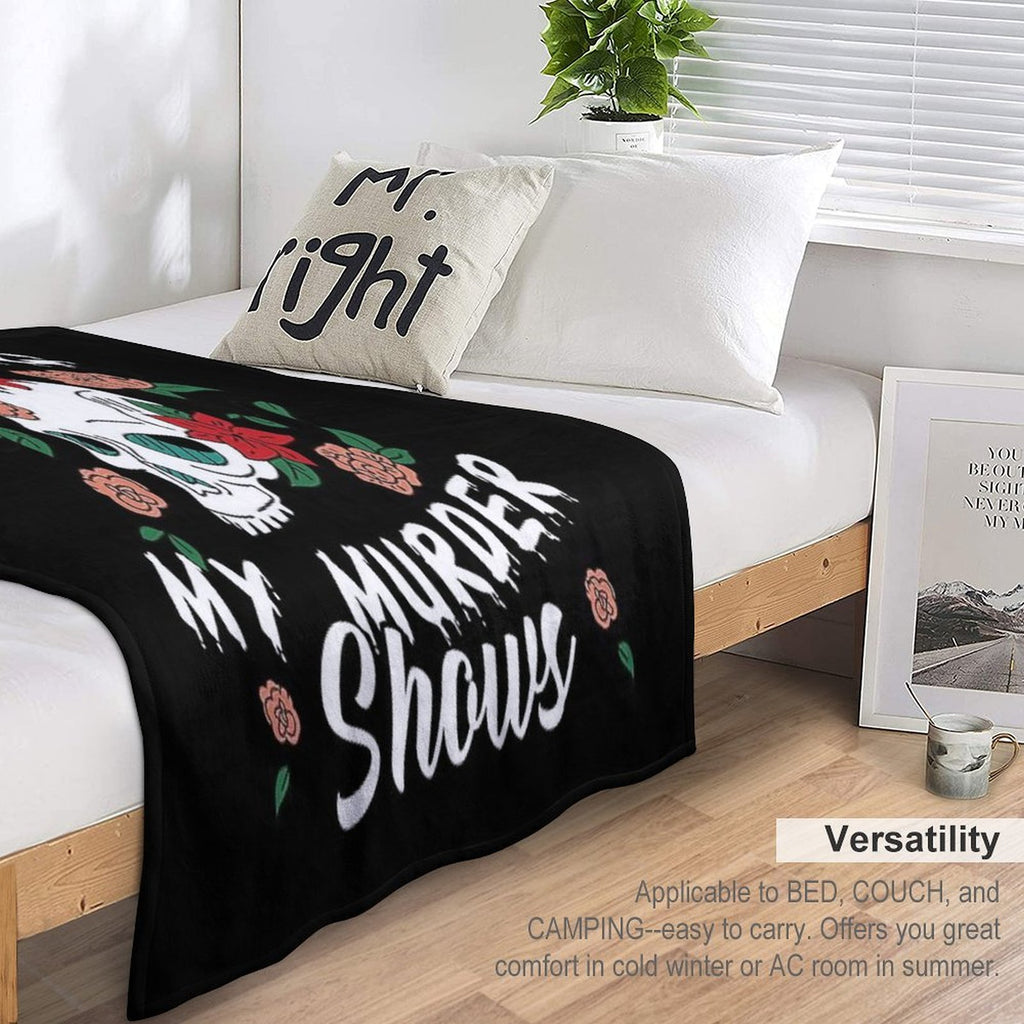 Shhh I'm Watching My Murder Shows Funny True Crime Junkie Velvety-soft Throw Blanket