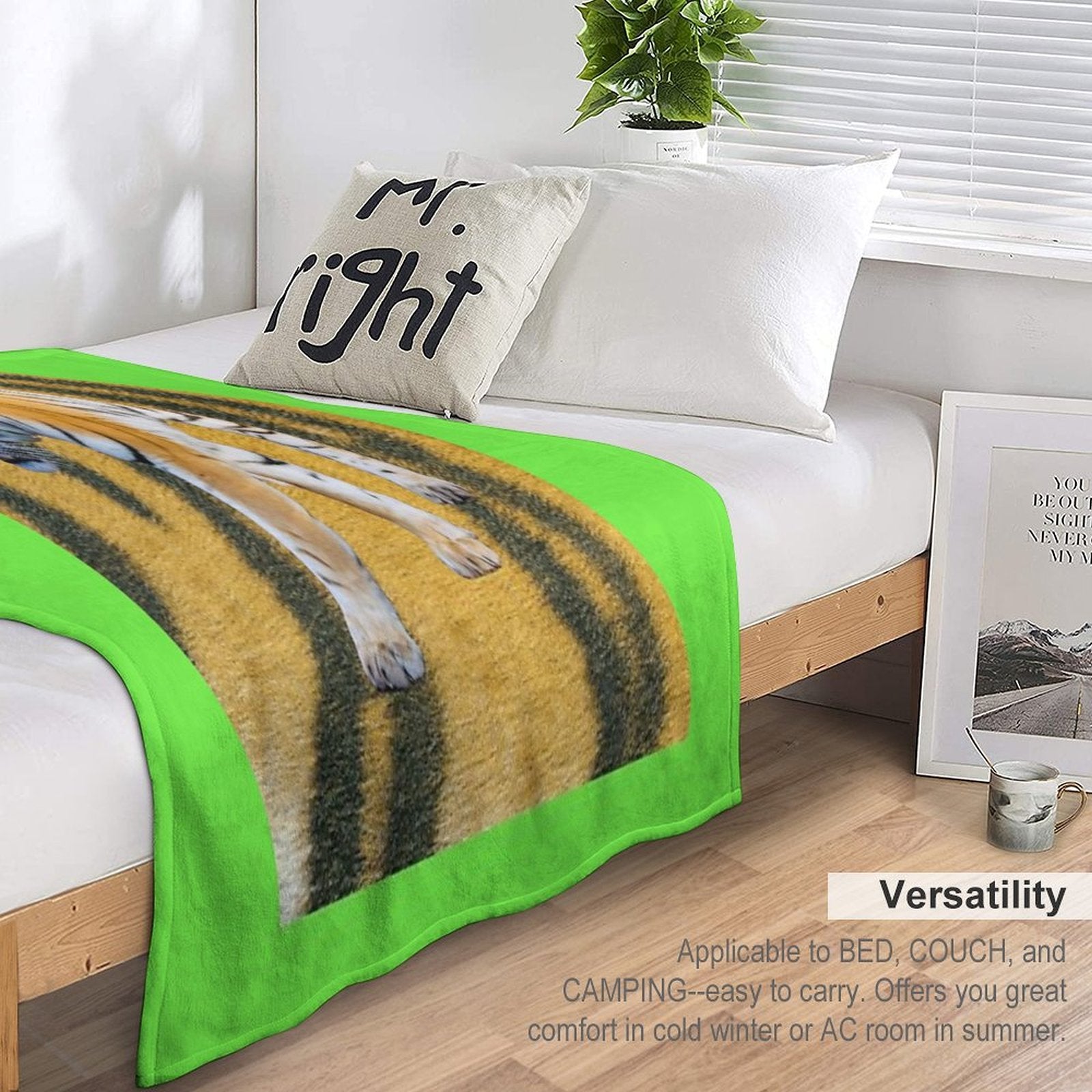 Copy of Copy of Copy of Copy of Copy of TIGER IN BEAUTIFUL COLORS. Wrinkle-free Throw Blanket