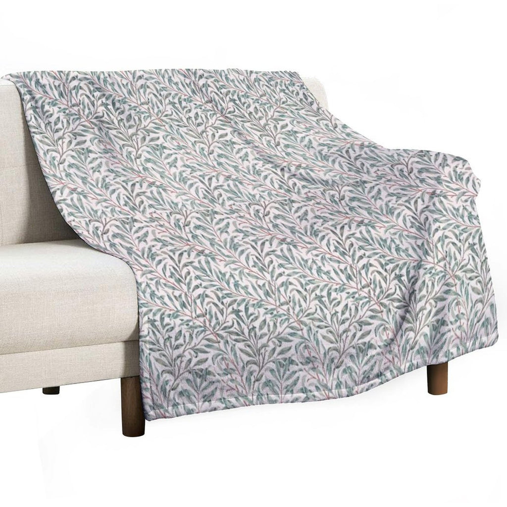 William Morris Pattern - Flowers & Leaves Wrinkle-free Throw Blanket
