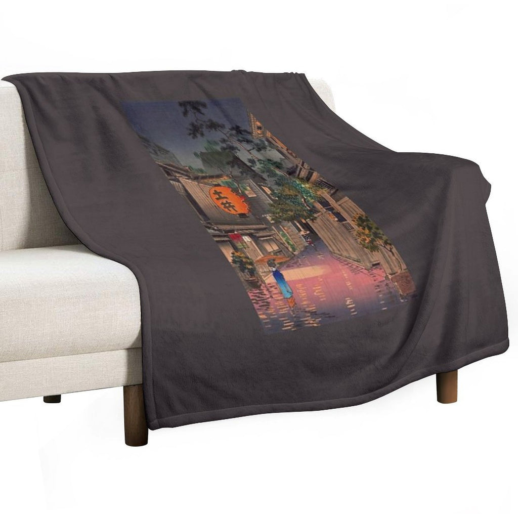 Night Street Rain Durable Throw Blanket
