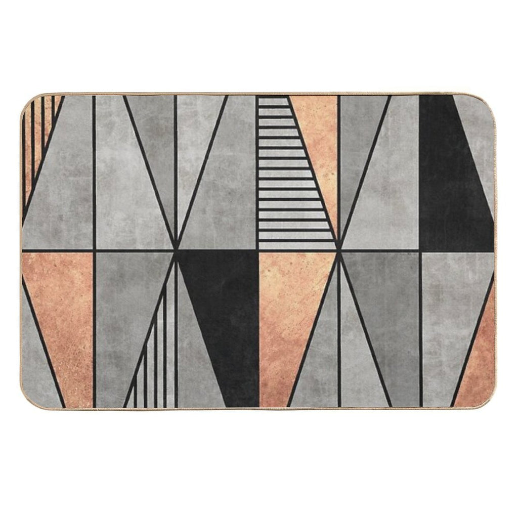 Concrete And Copper Triangles  Odorless Bath Mat