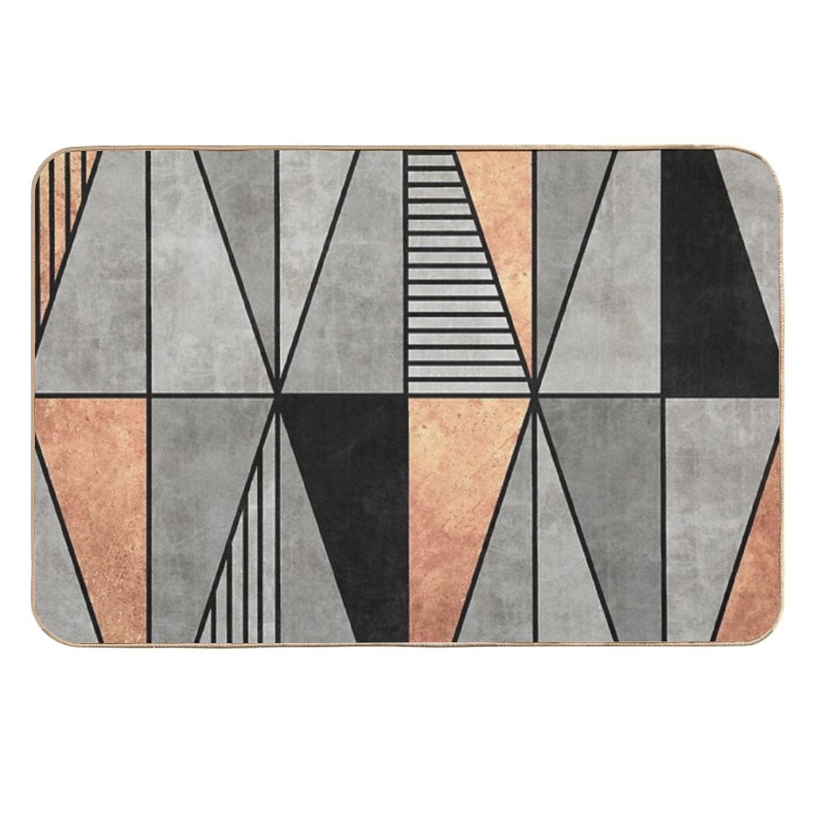 Concrete And Copper Triangles  Odorless Bath Mat