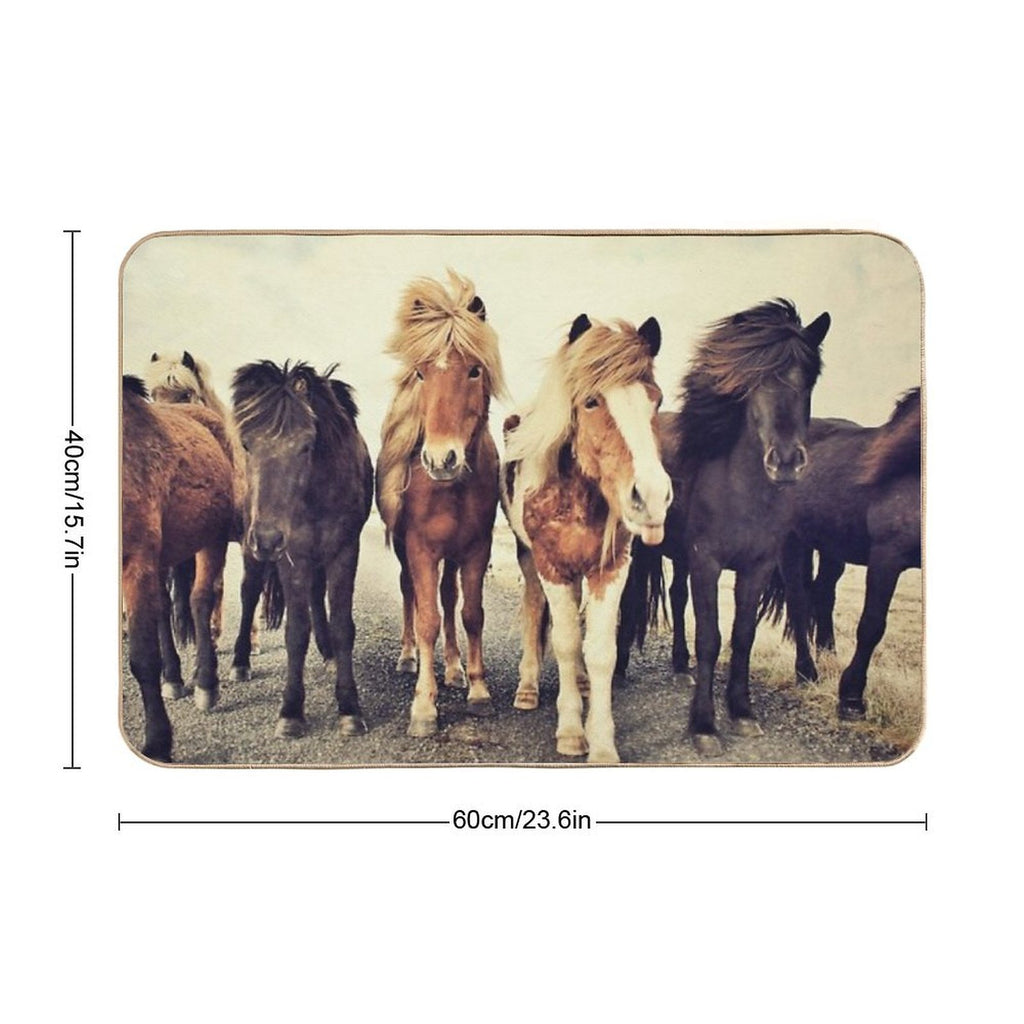 Horses  Rapid-Drying Bath Mat