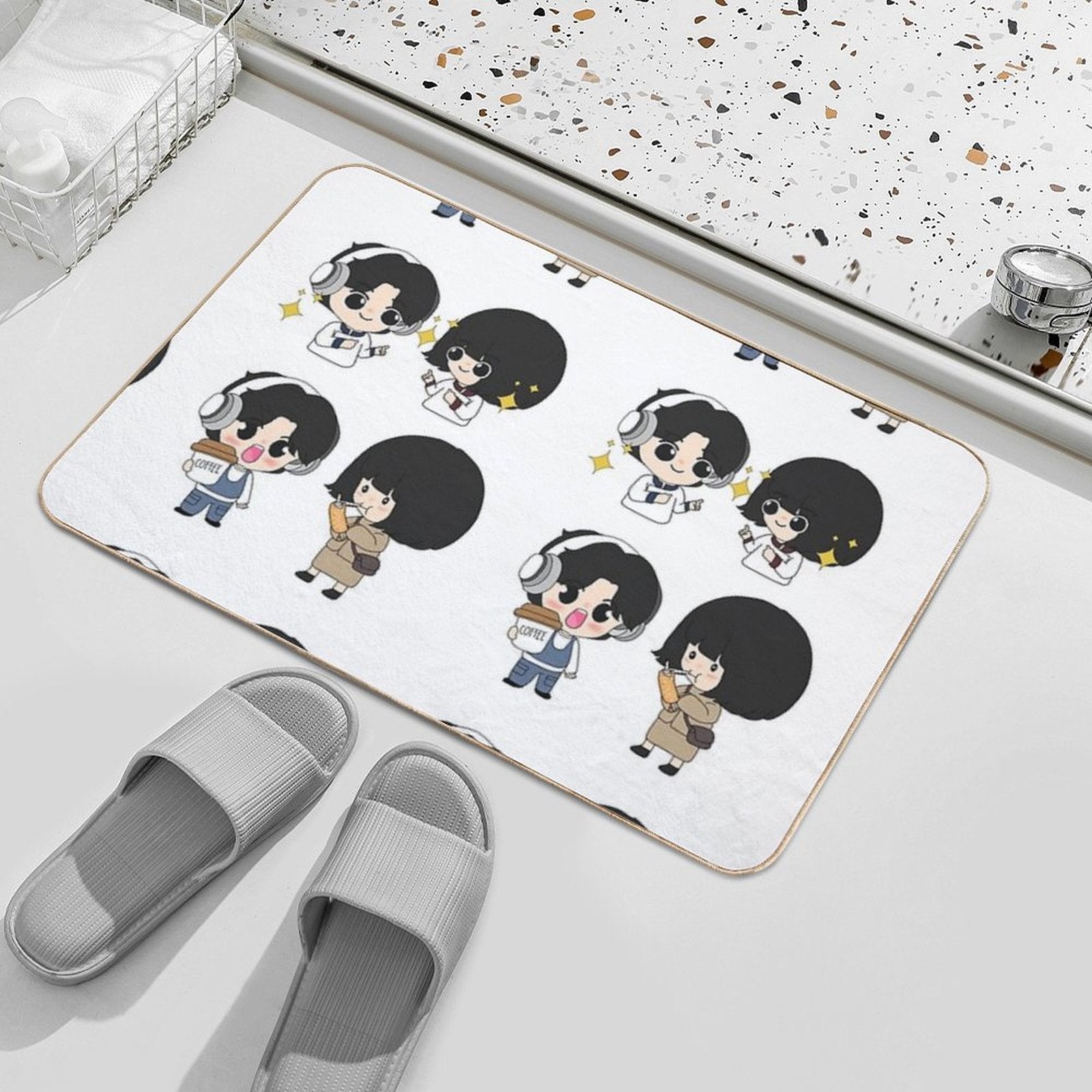 Extraordinary Attorney Woo Chibi Art  Toxin-Free Bath Mat
