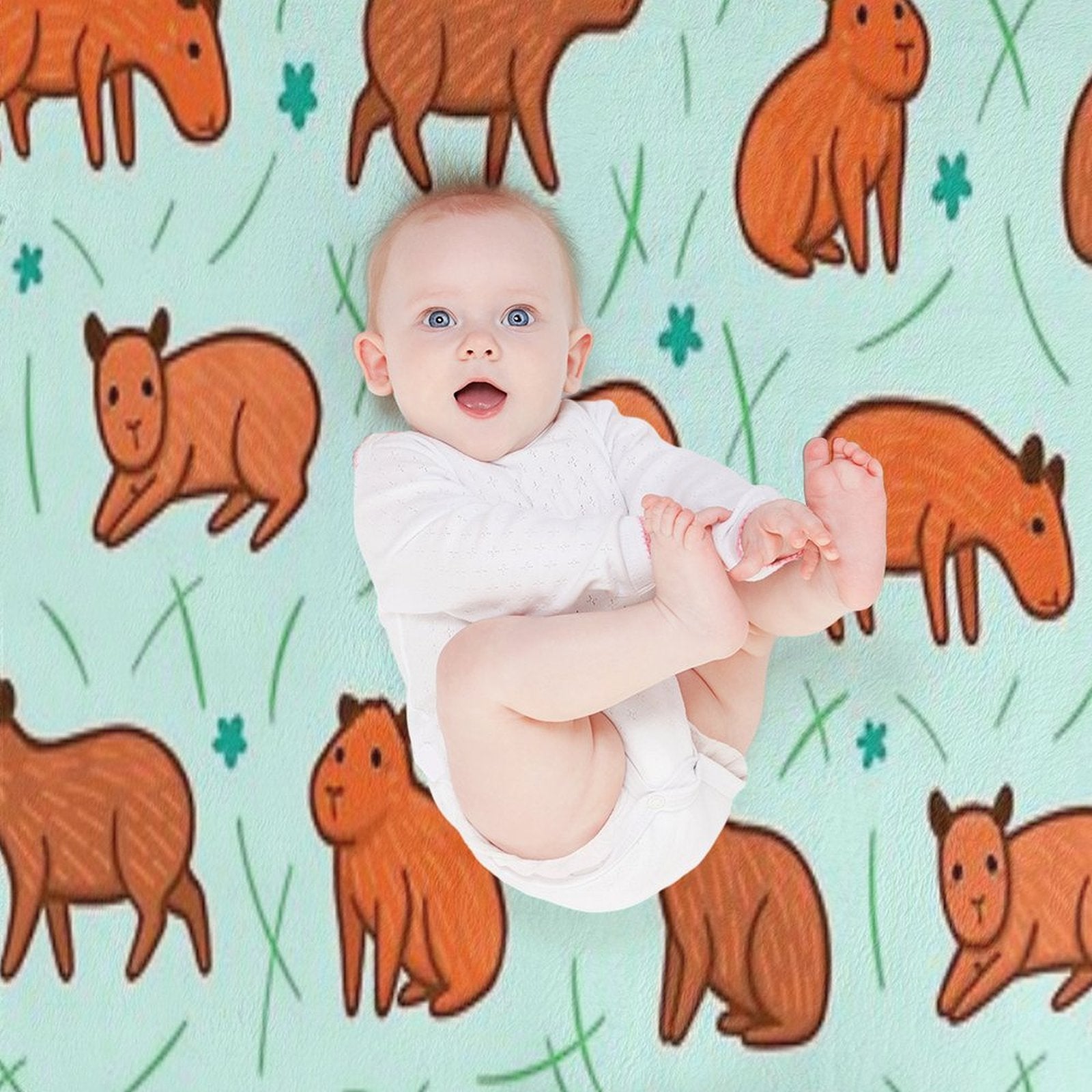 Capybara Pattern Anti-pilling Throw Blanket