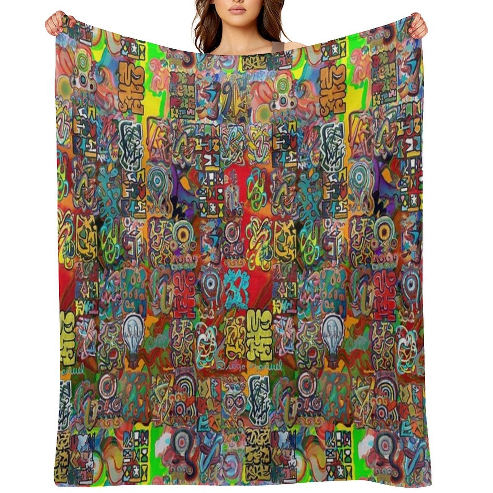 Graffiti 21 Tapiz 11 Wrinkle-free Throw Blanket