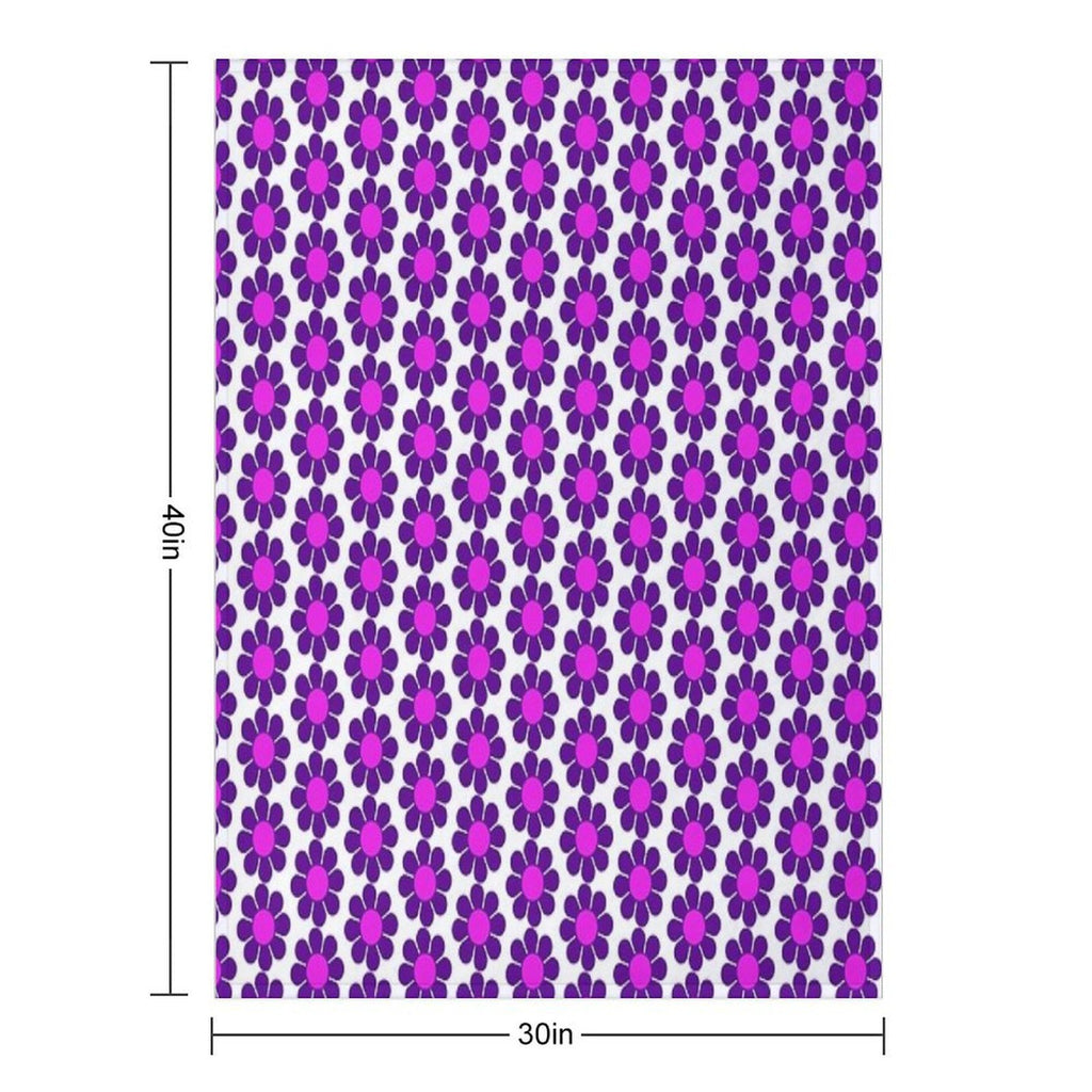 Purple Pink Hippy Flower Daisy Velvety-soft Throw Blanket