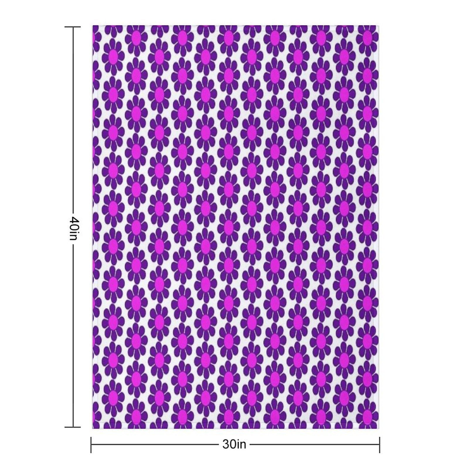 Purple Pink Hippy Flower Daisy Velvety-soft Throw Blanket