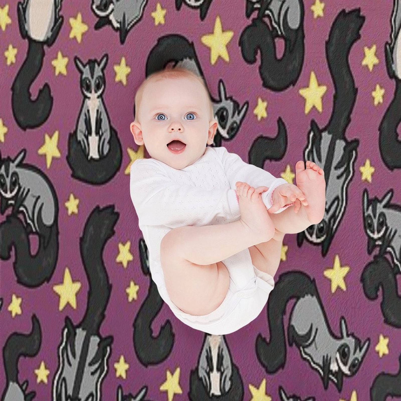 Sugar Glider Pattern Eco-conscious Throw Blanket