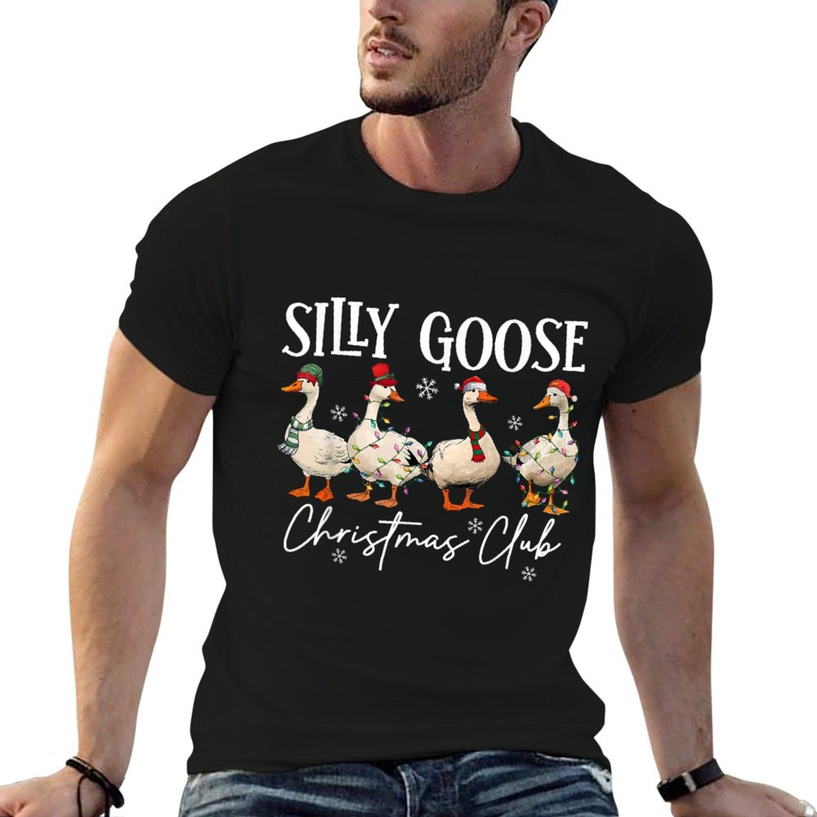 Silly Goose Christmas Club Funny Christmas Lights Goose Crew  Moisture-wicking T-Shirt