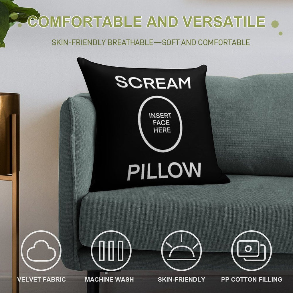 SCREAM PILLOW Soft Ultra-Soft Texture Throw Pillow