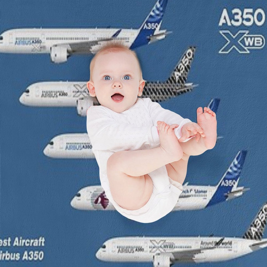 Airbus A350 Test Aircraft Fleet Illustration Lightweight Throw Blanket