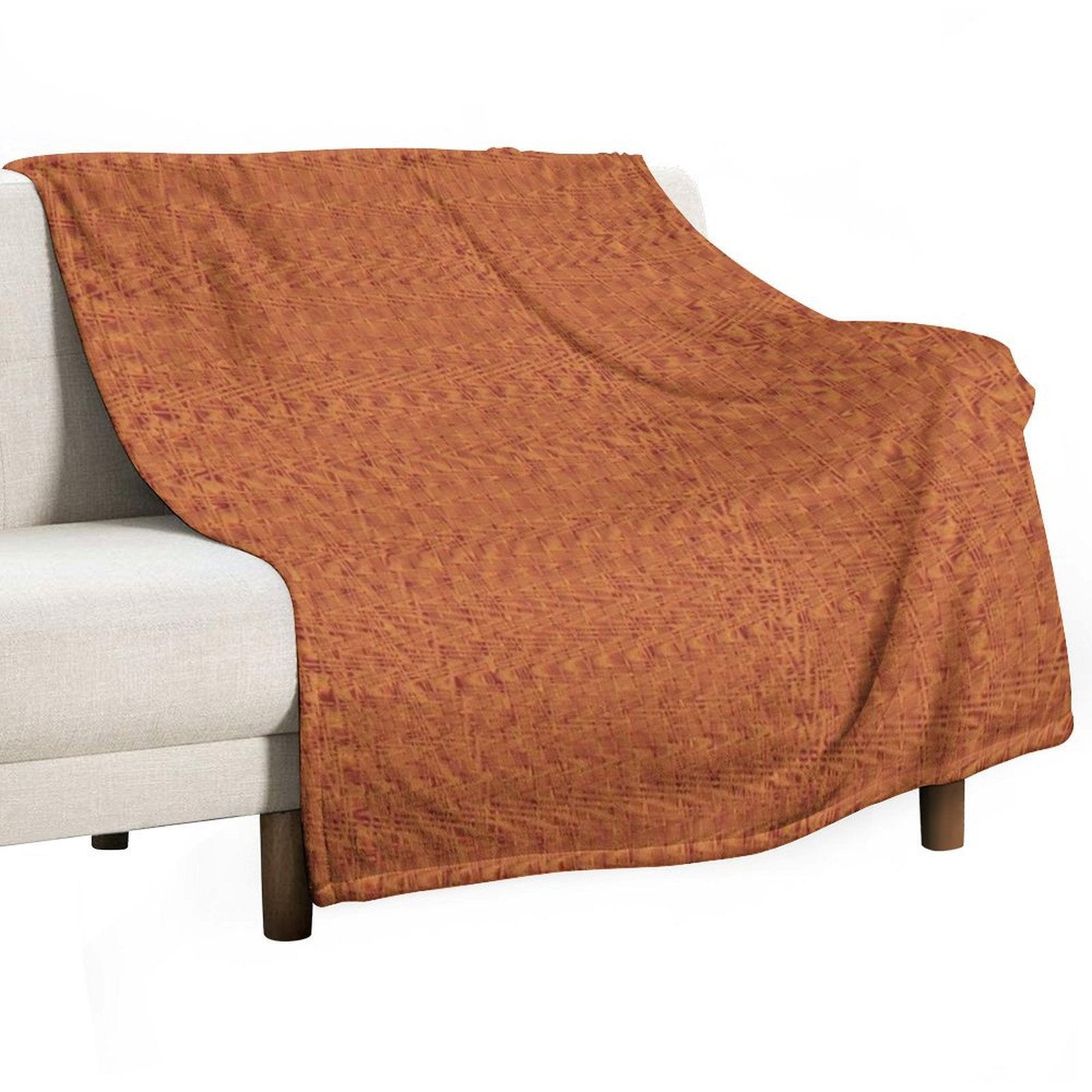 Orange Zig-zag Durable Throw Blanket