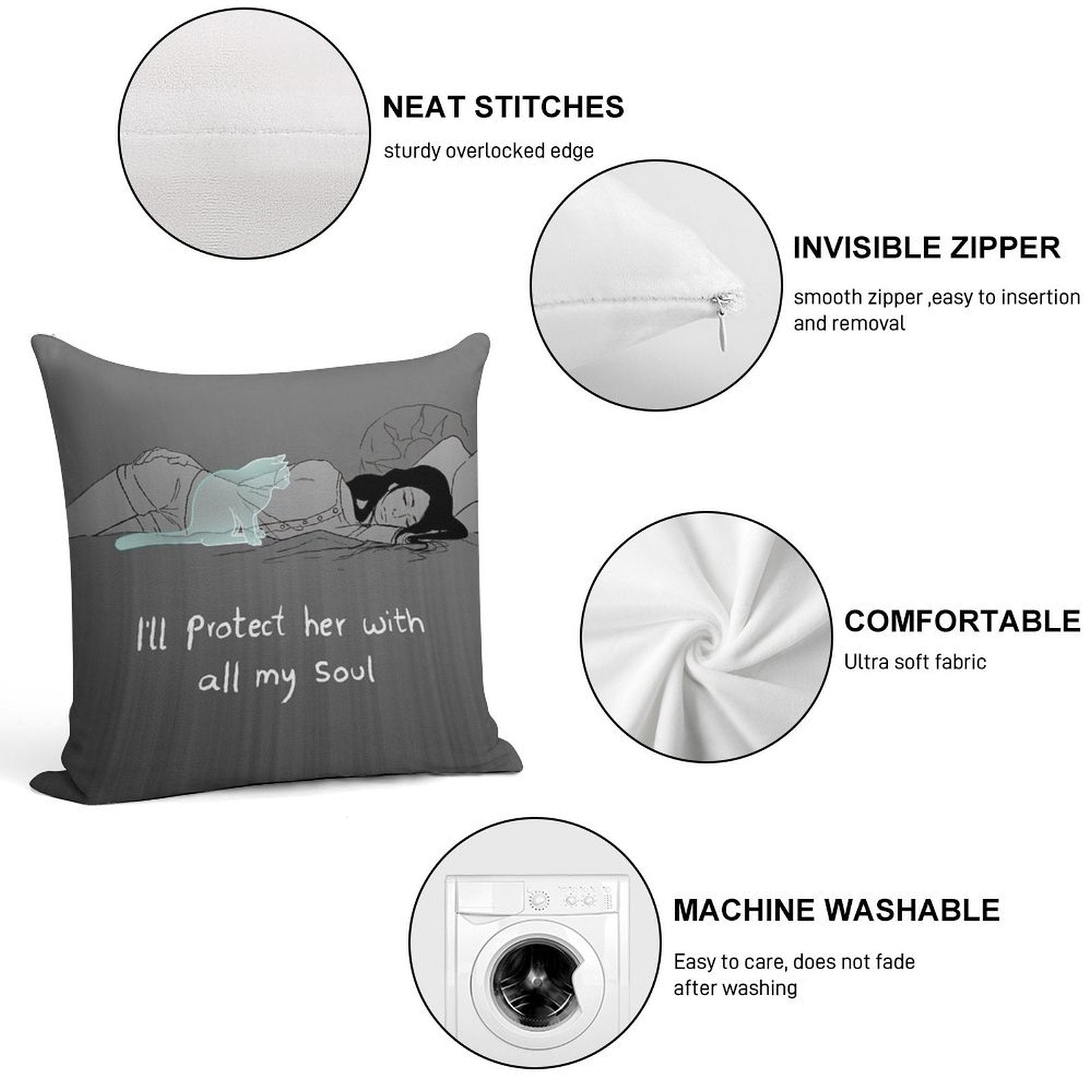 Guardian Soul Soft Home Decor Throw Pillow