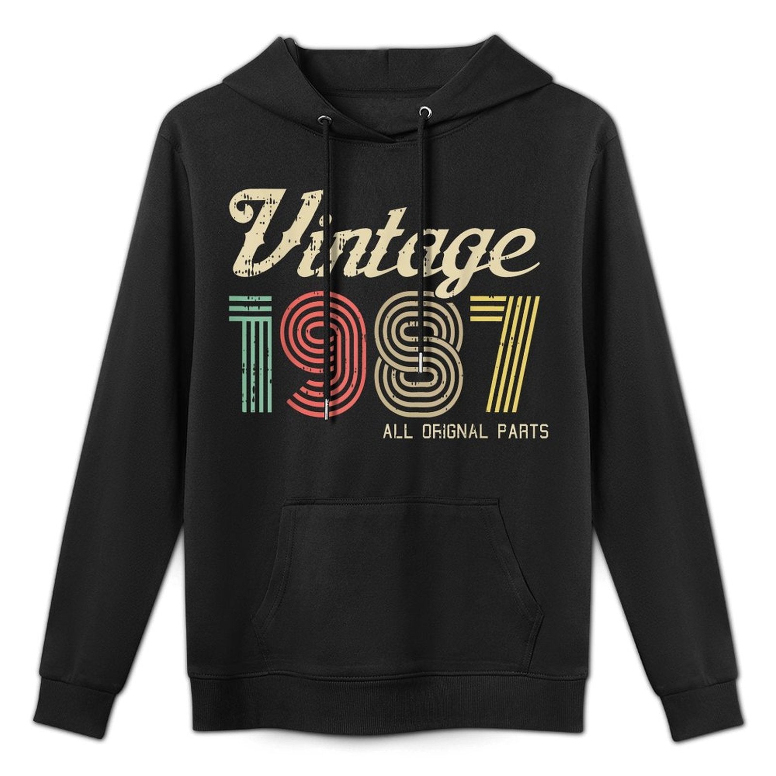 Vintage 1987 Original Parts Funny Retro 37th Birthday Casual Wear Hoodie