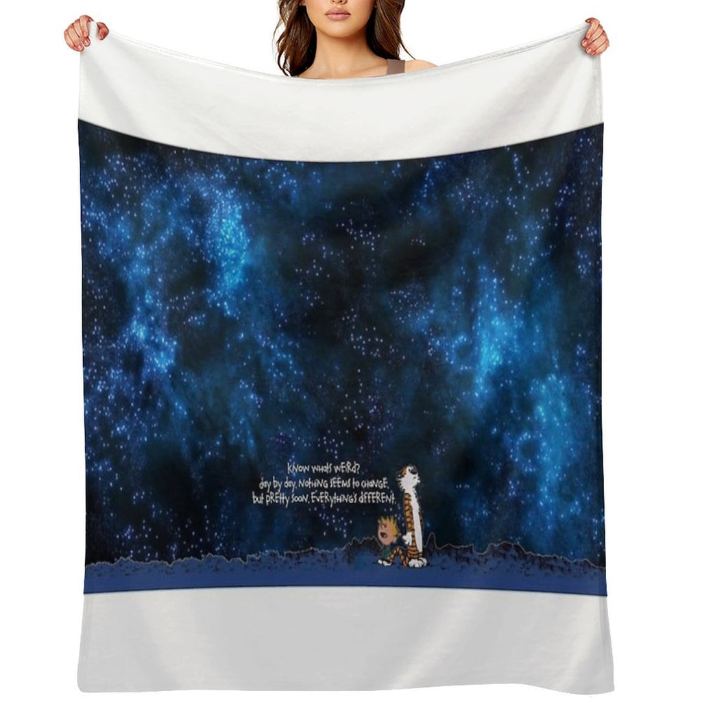 Calvin And Hobbs Space Travel-friendly Throw Blanket