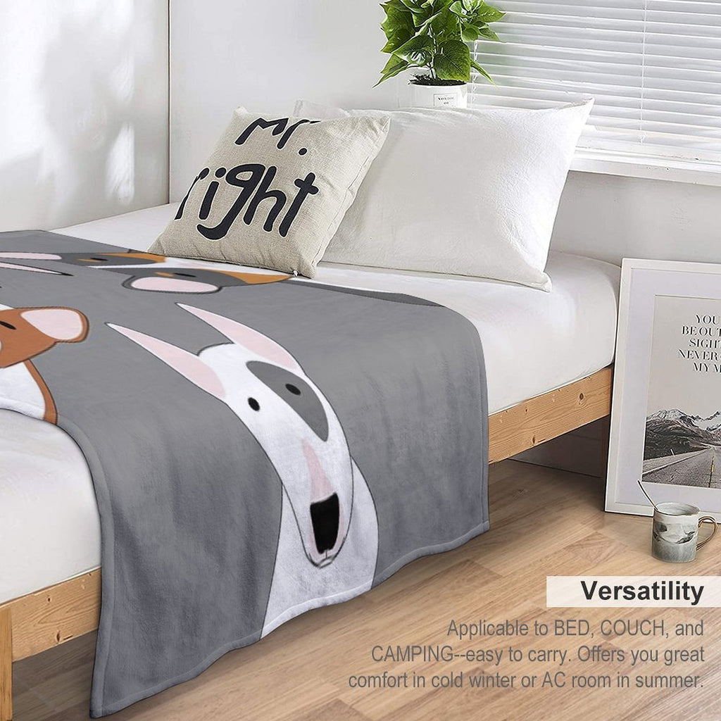 Bull Terrier Squad Machine-washable Throw Blanket