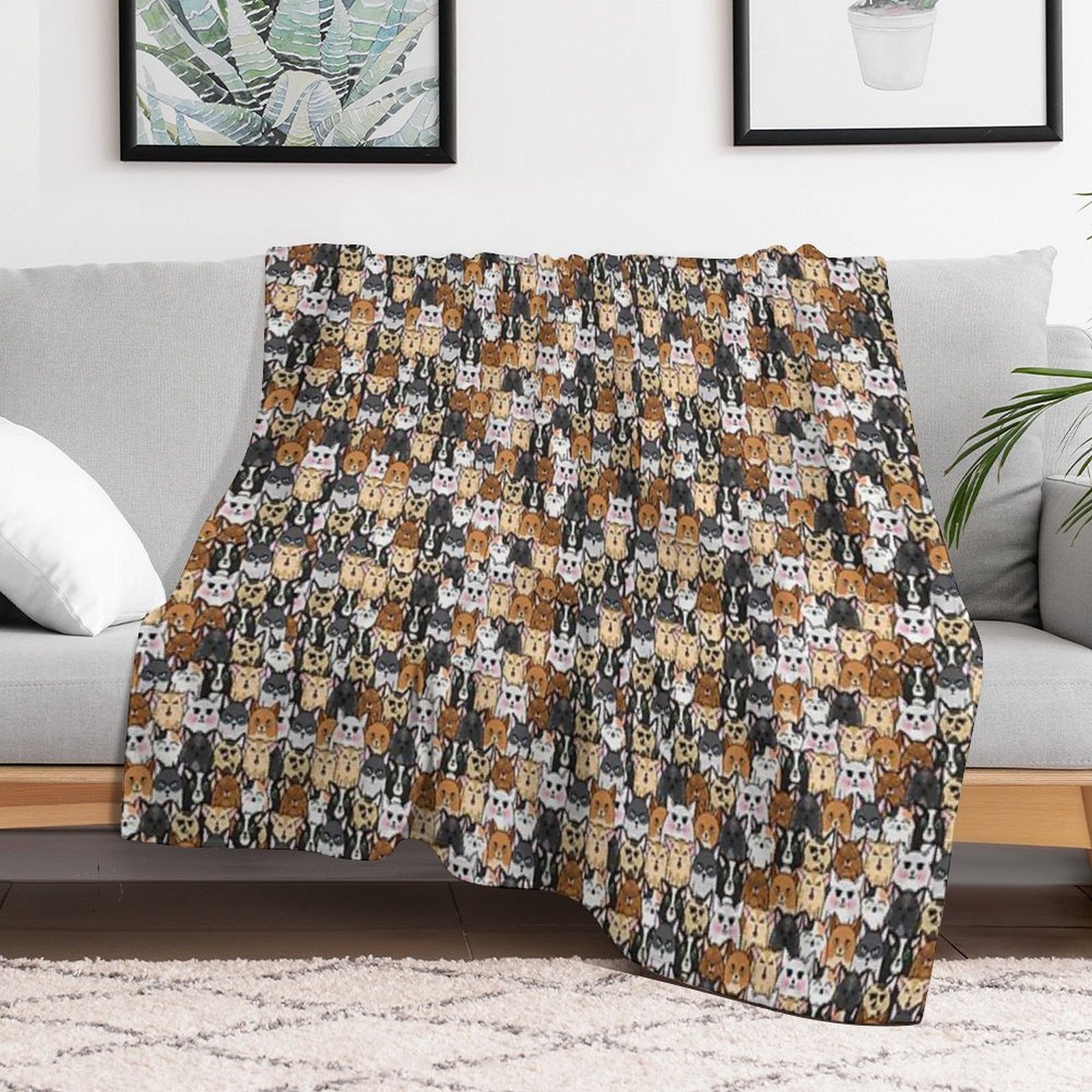 So Many Kitties Plush Throw Blanket