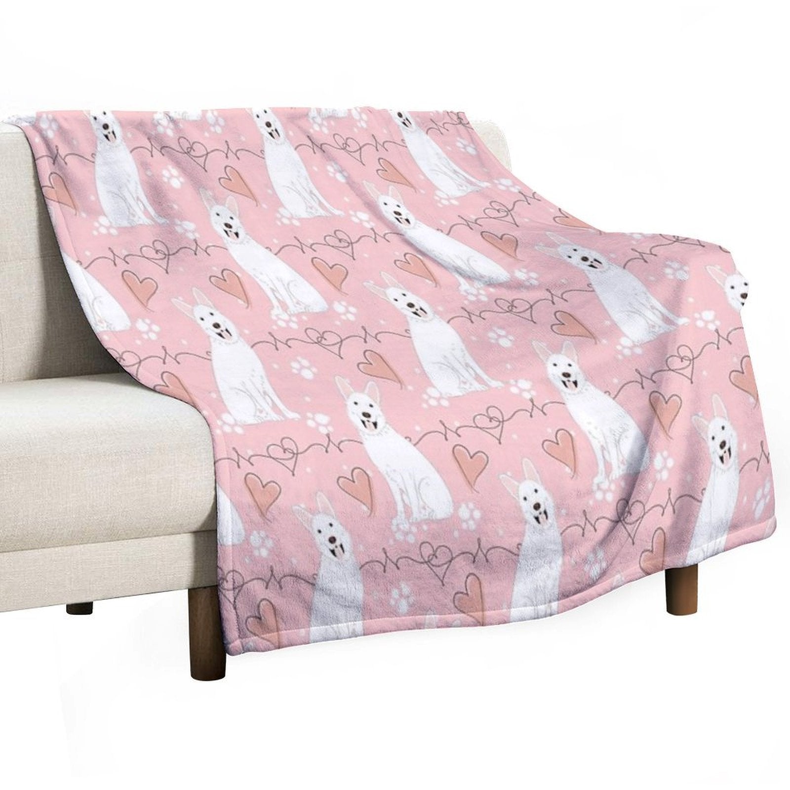 LOVE White German Shepherd Premium Throw Blanket