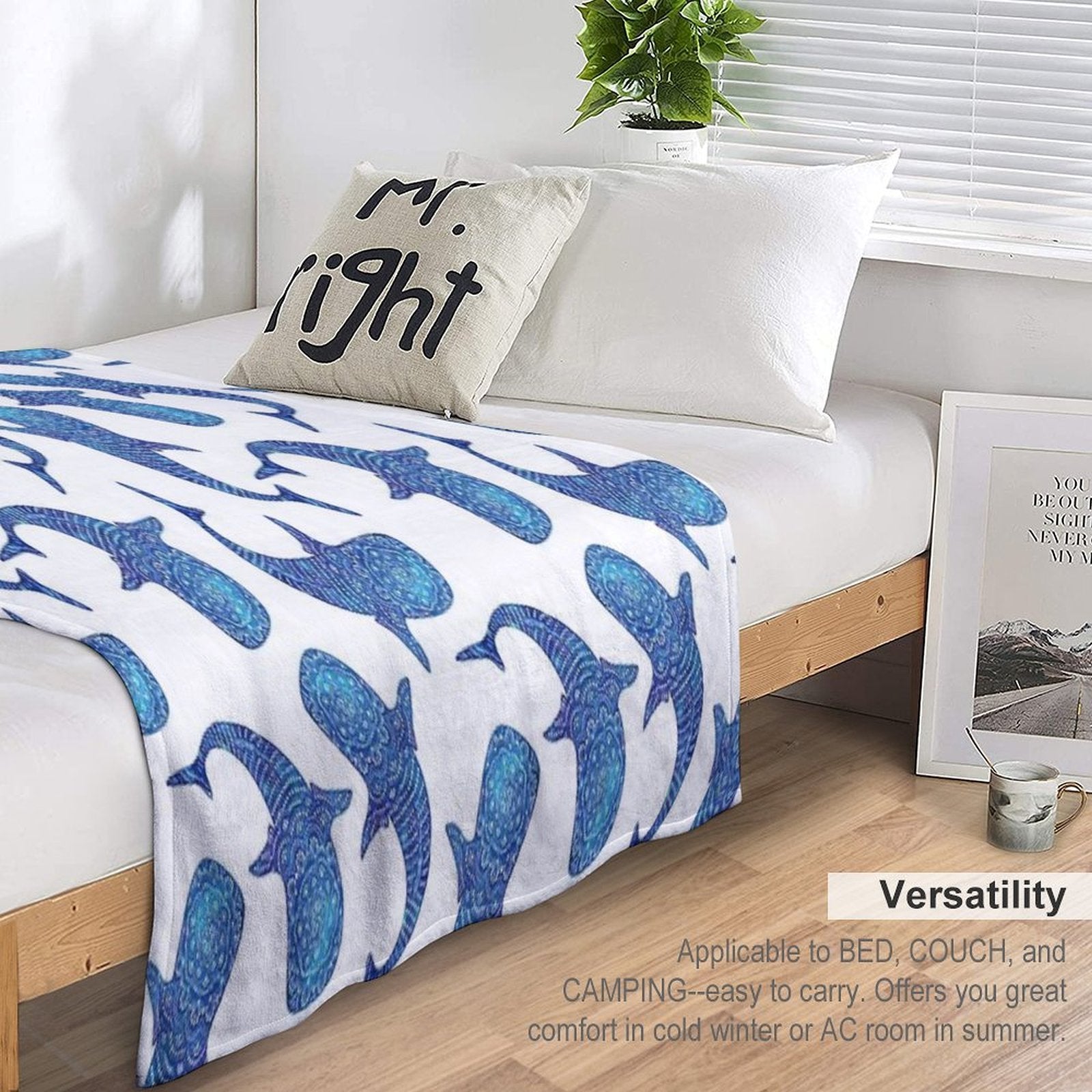 Marokintana - Whale Shark I Plush Throw Blanket