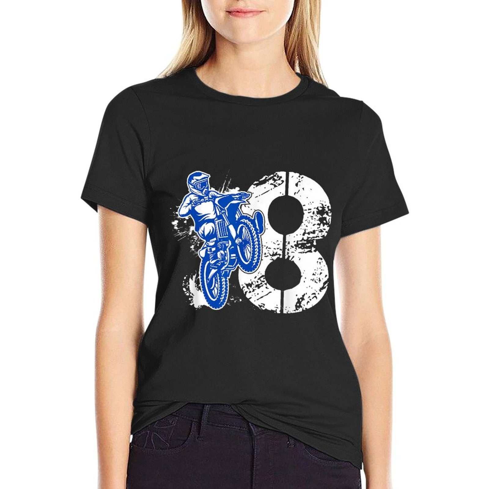 8th Birthday Party Dirt Bike Boy 8 Year Old Dirt Biker  Moisture-wicking T-Shirt