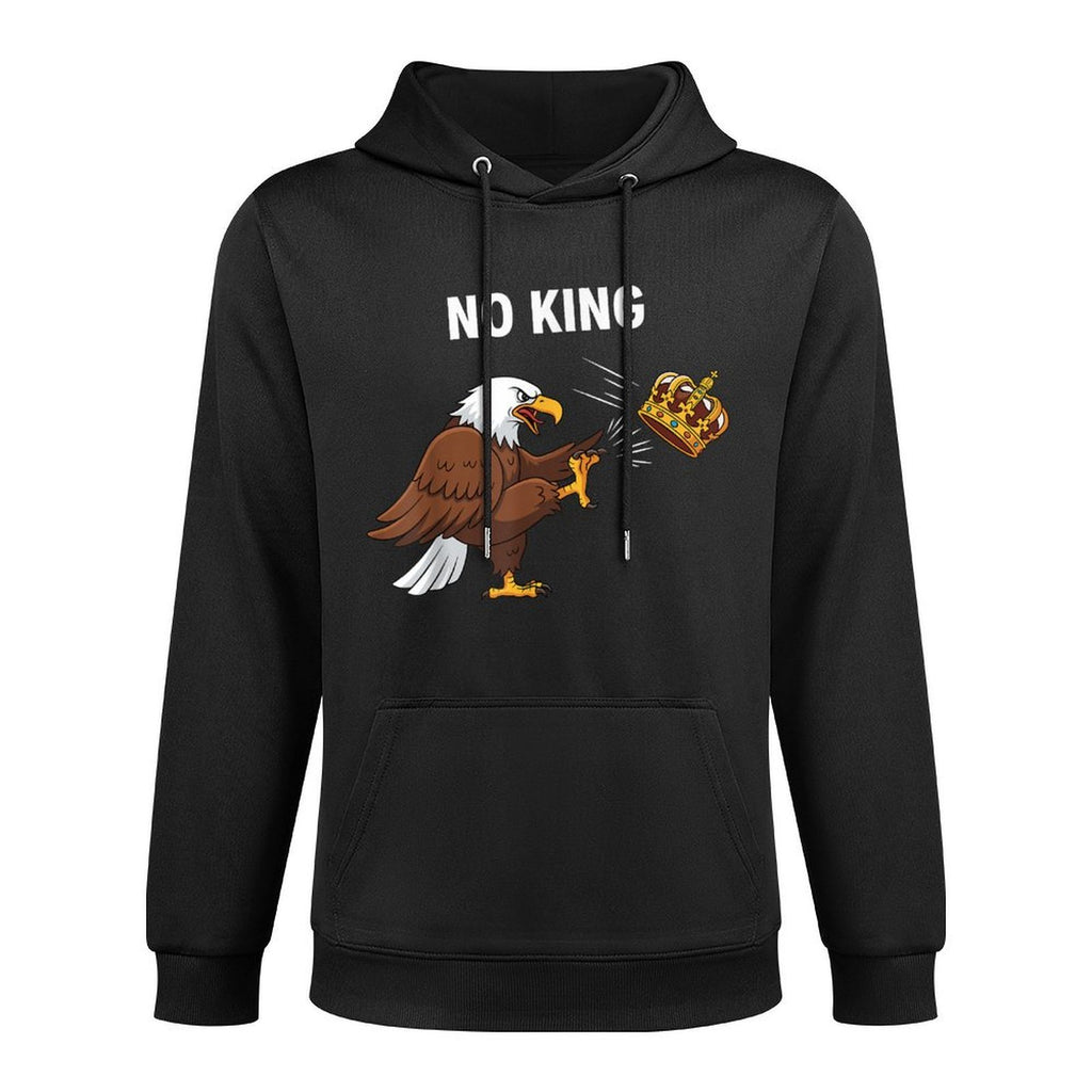 Nope No Kings In America Bald Eagle Kicking Crown Resistance Pilling-Resistant Hoodie
