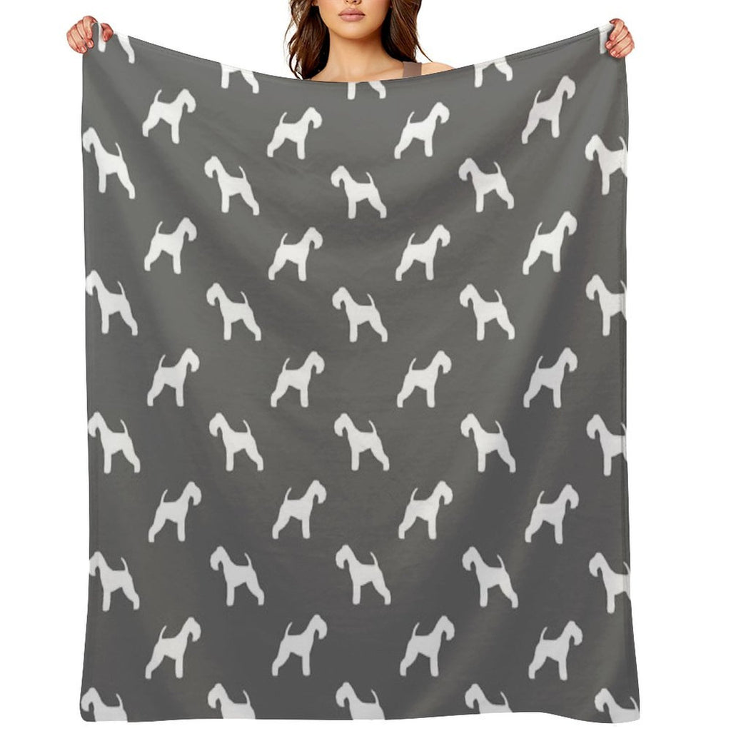 Lakeland Terrier Silhouette(s) Shrink-resistant Throw Blanket