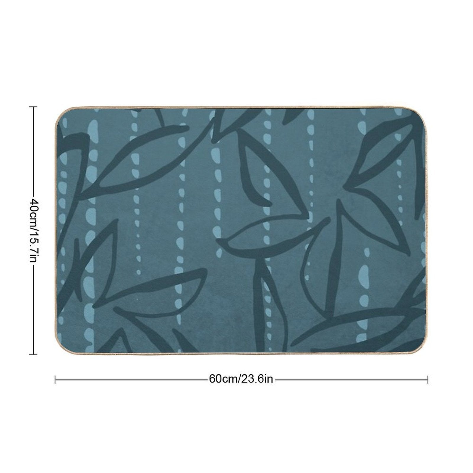 Teal Flowers  Toxin-Free Bath Mat