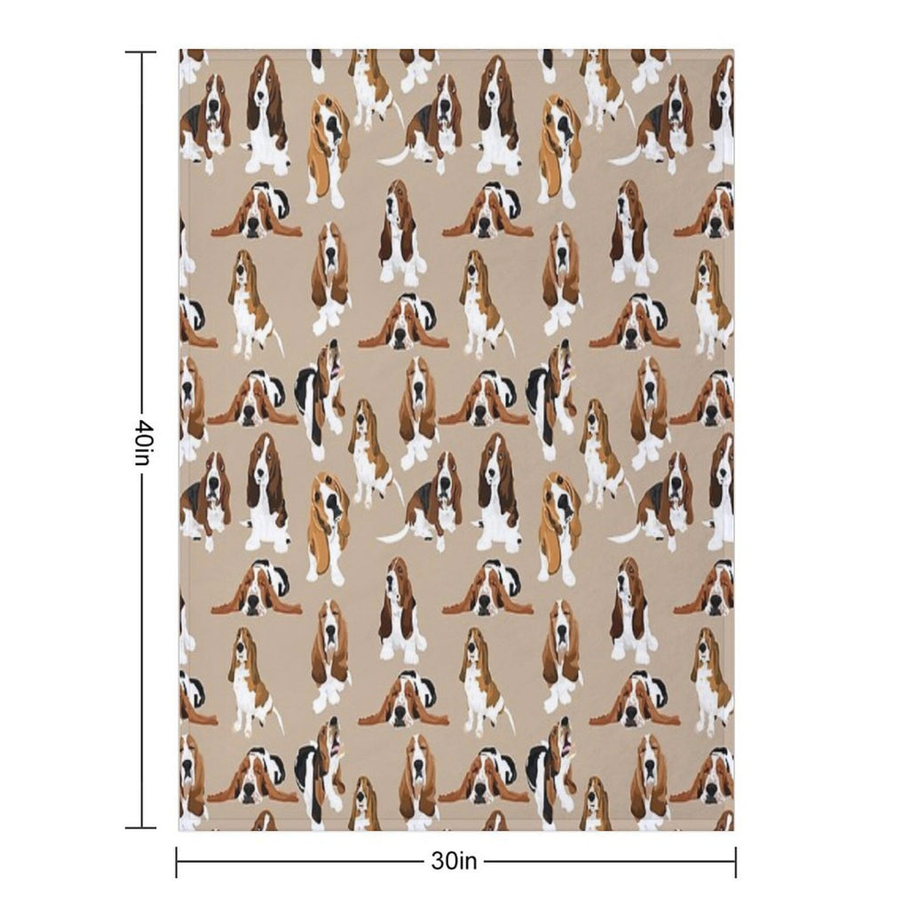 Basset Hound Multi-functional Throw Blanket