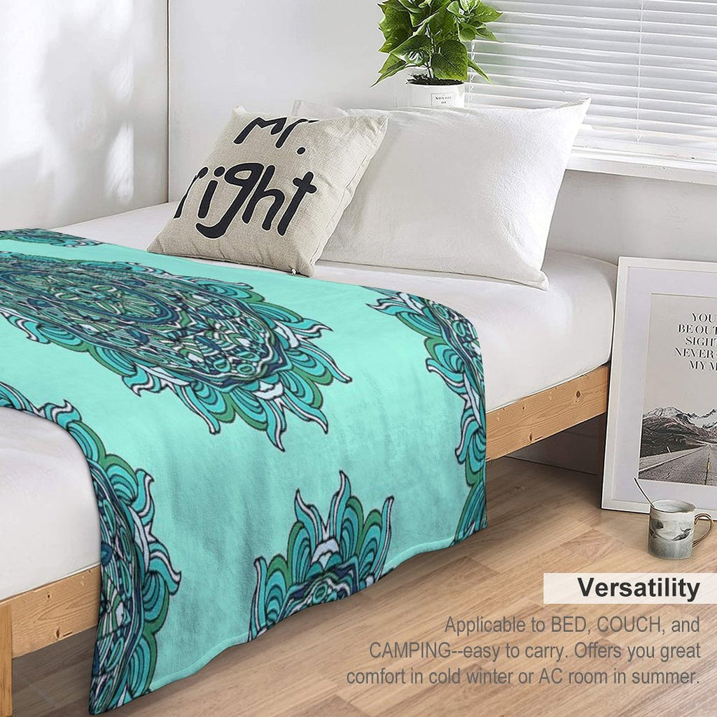 Blue Mandala Eco-conscious Throw Blanket