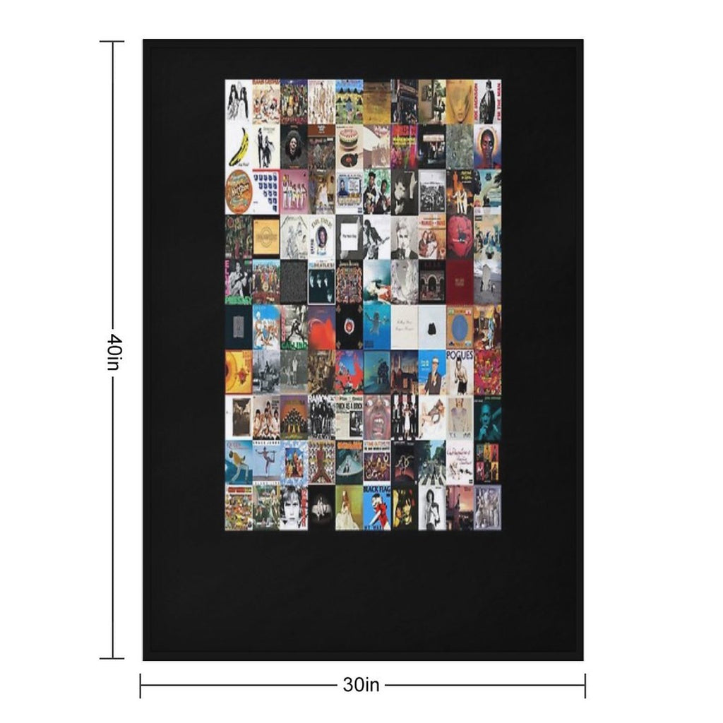 Greatest Album Collage Classic Sustainable Throw Blanket