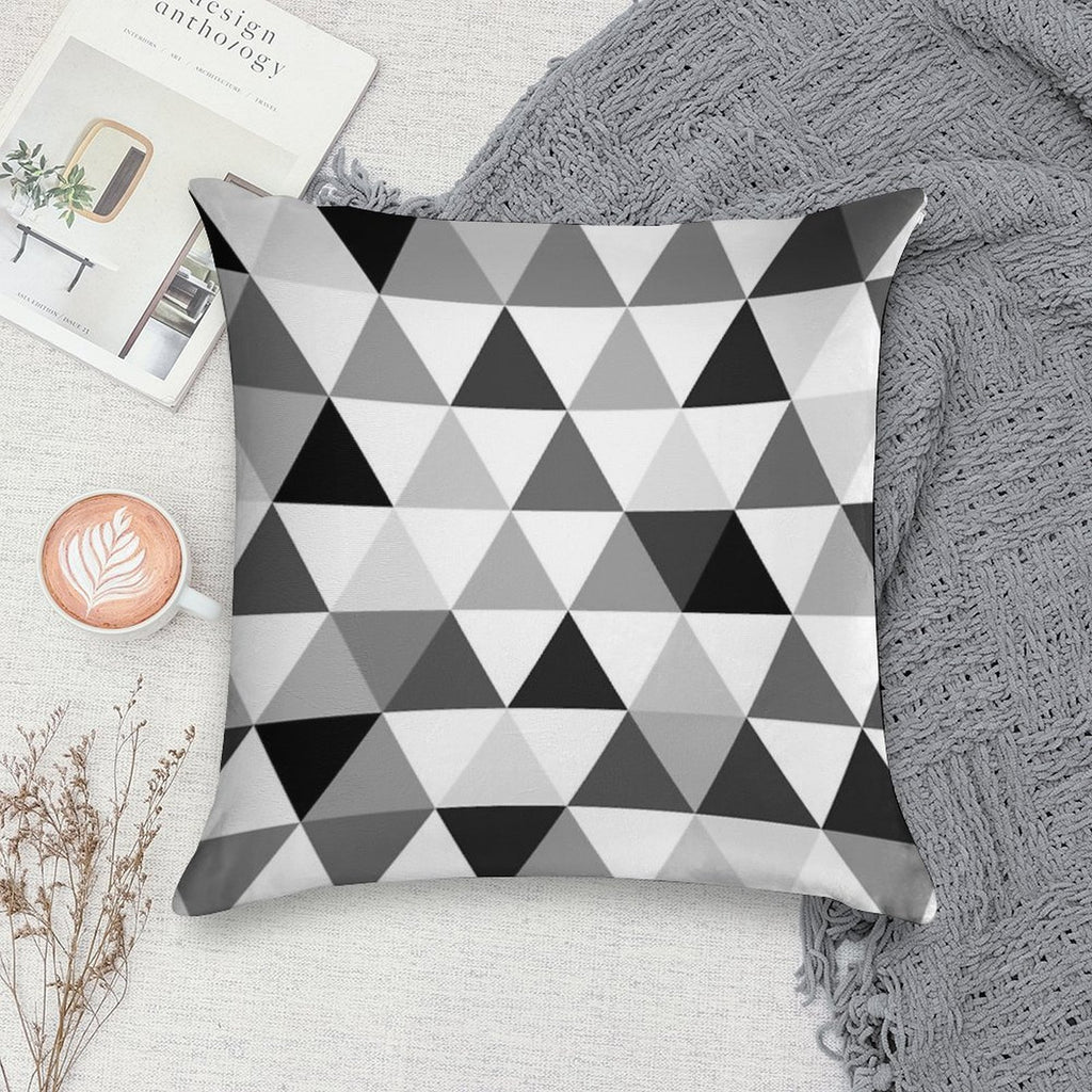 Triangles in Black, Grey And White Soft Warmth Comfort Throw Pillow