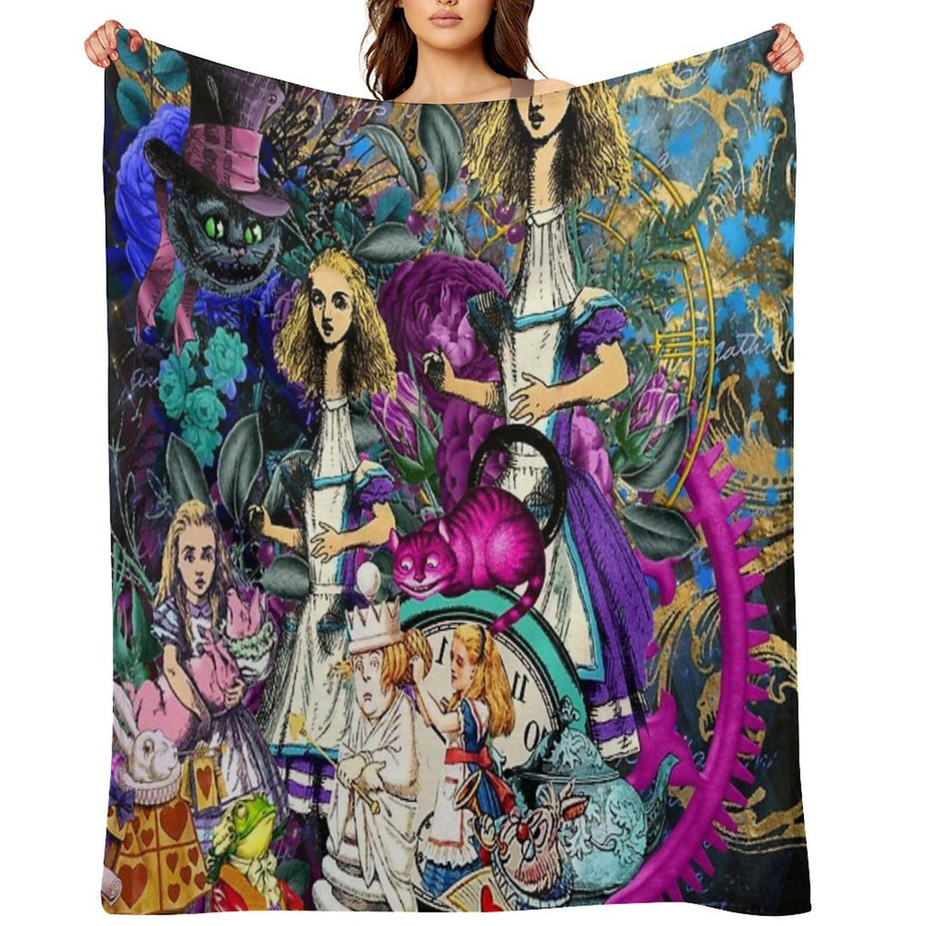 Alice Wonderland, Alice in Vintage Wonderland Eco-conscious Throw Blanket