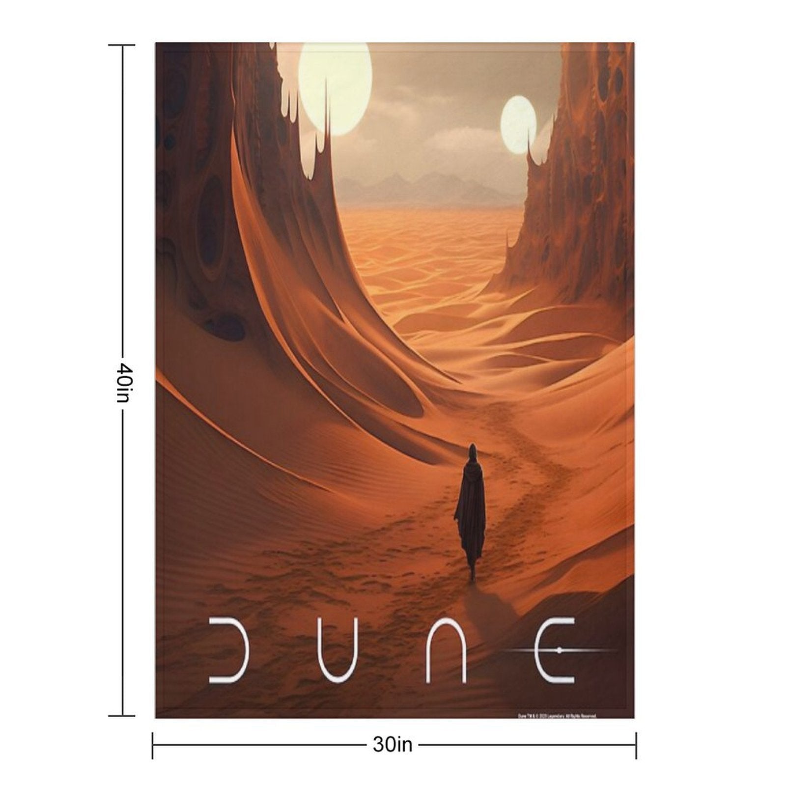Dune 2020 Fan Art Machine-washable Throw Blanket