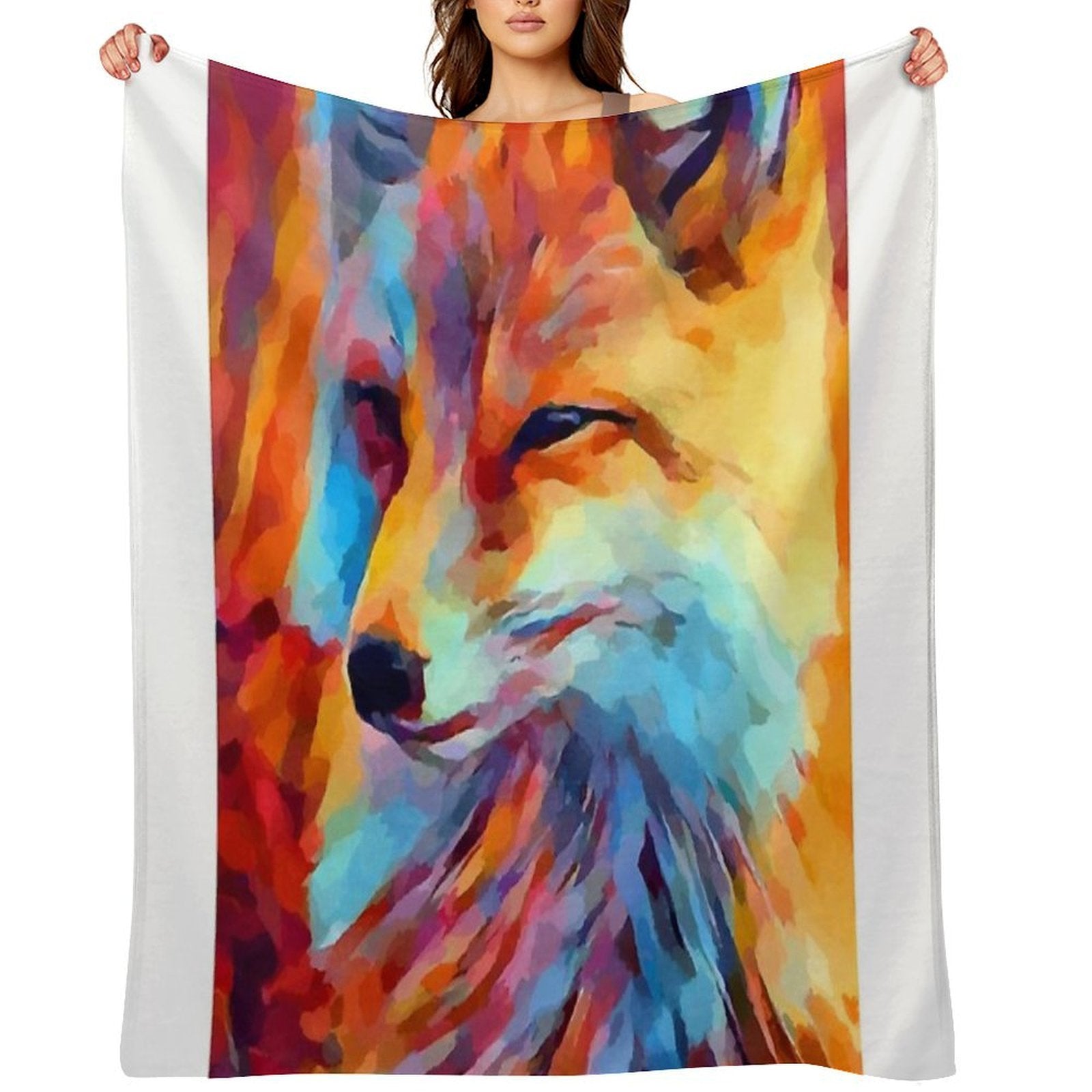 Fox Watercolor Durable Throw Blanket