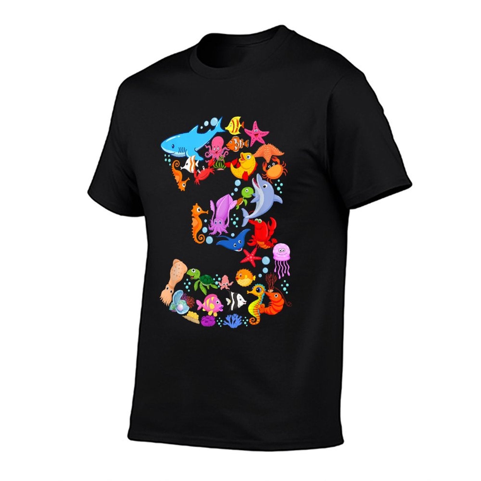 Under Sea 3 Three Year Kids 3rd Birthday Party Ocean Animals  Soft T-Shirt